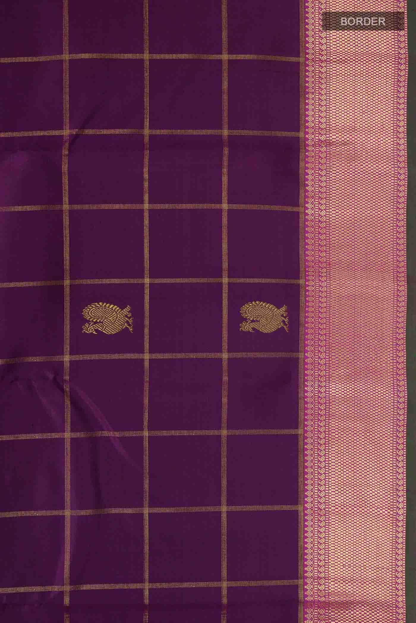 Pure Silk Pure Zari Purple Kanchipuram Saree