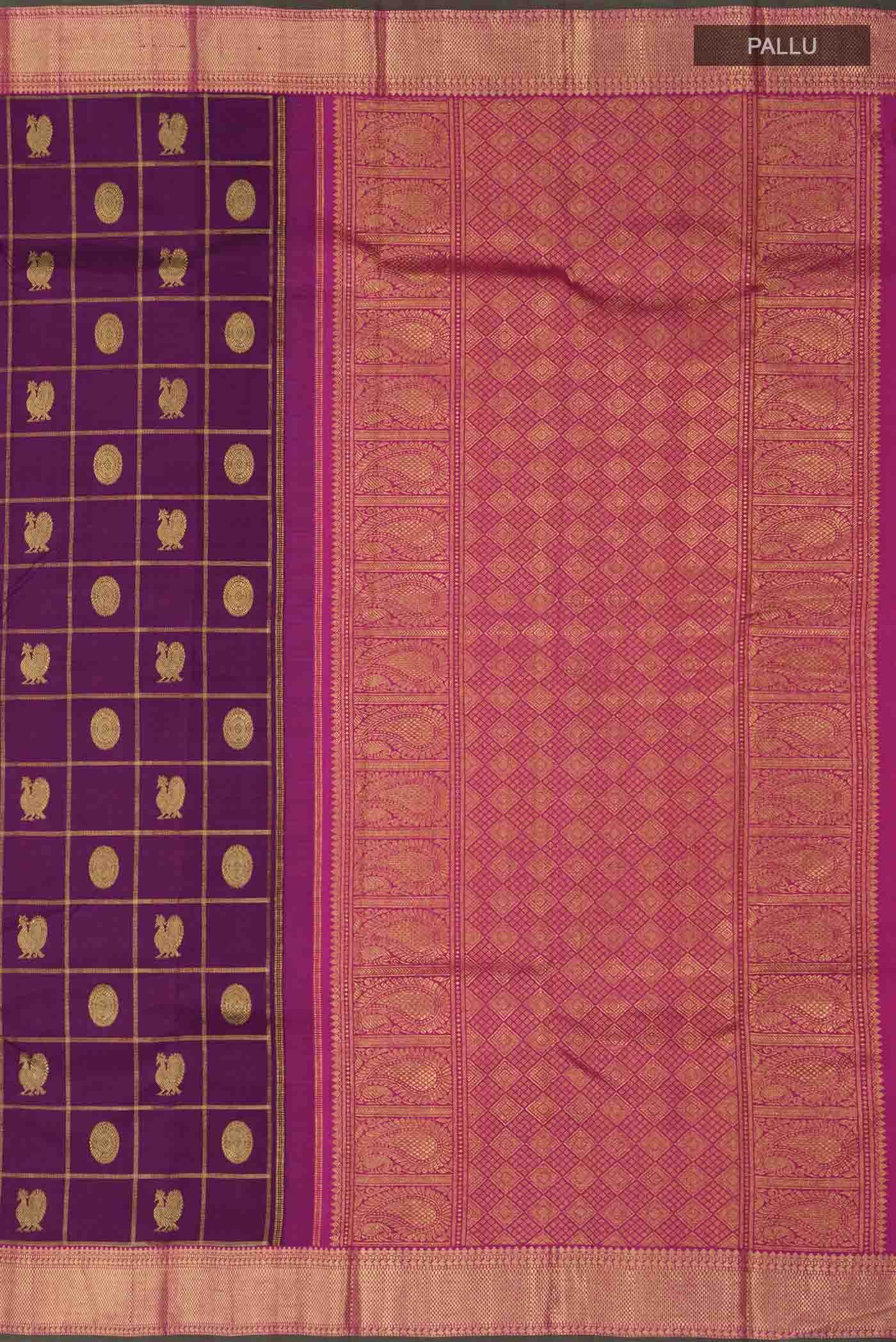 Pure Silk Pure Zari Purple Kanchipuram Saree
