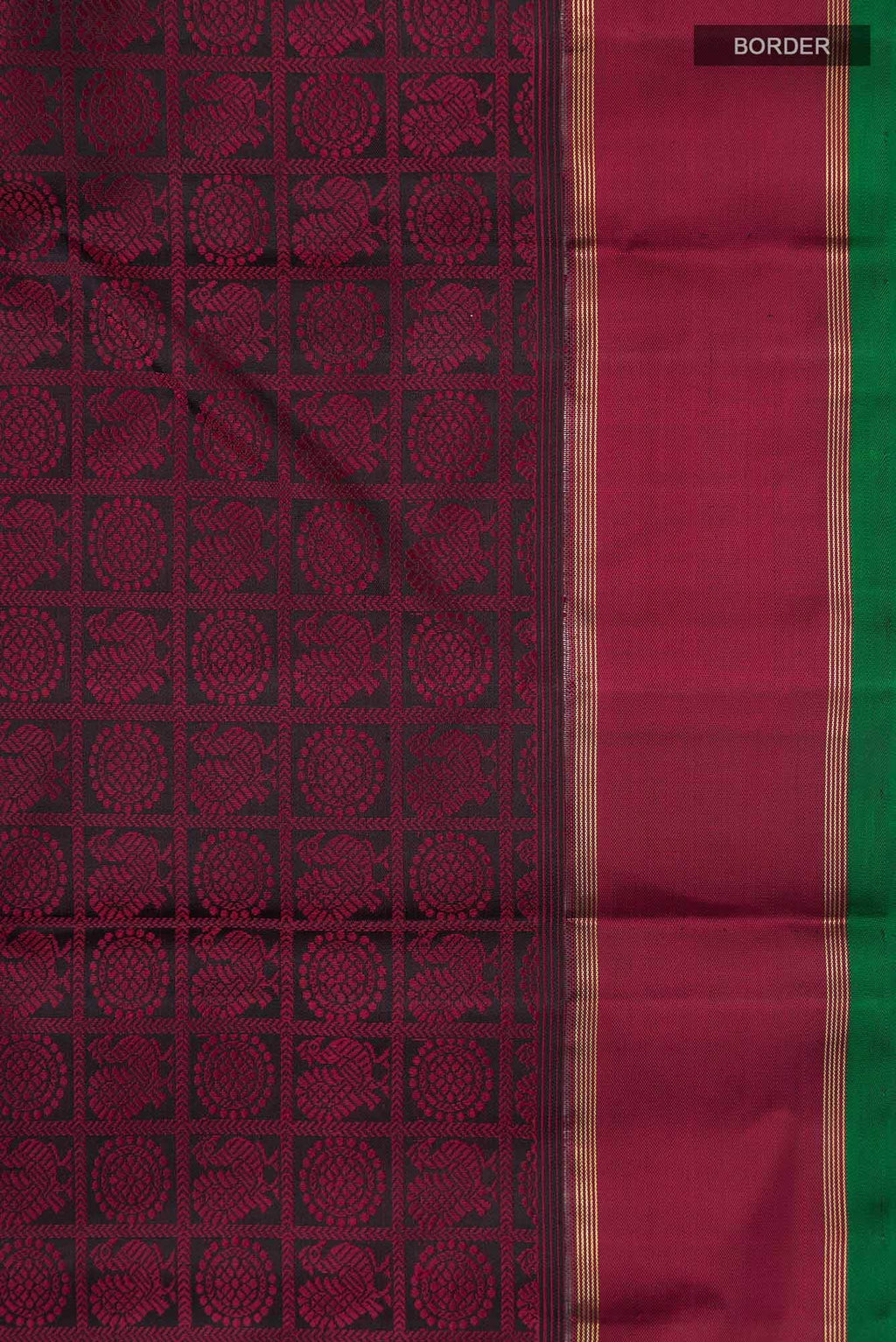 Pure Silk Pure Zari Black Kanchipuram Saree