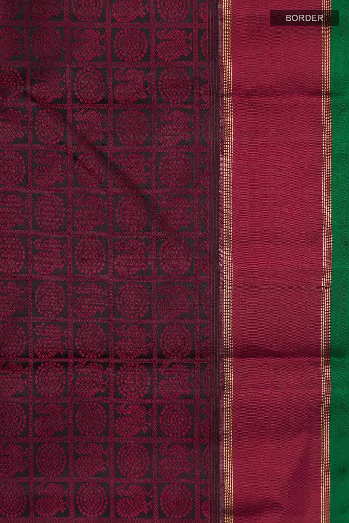 Pure Silk Pure Zari Black Kanchipuram Saree