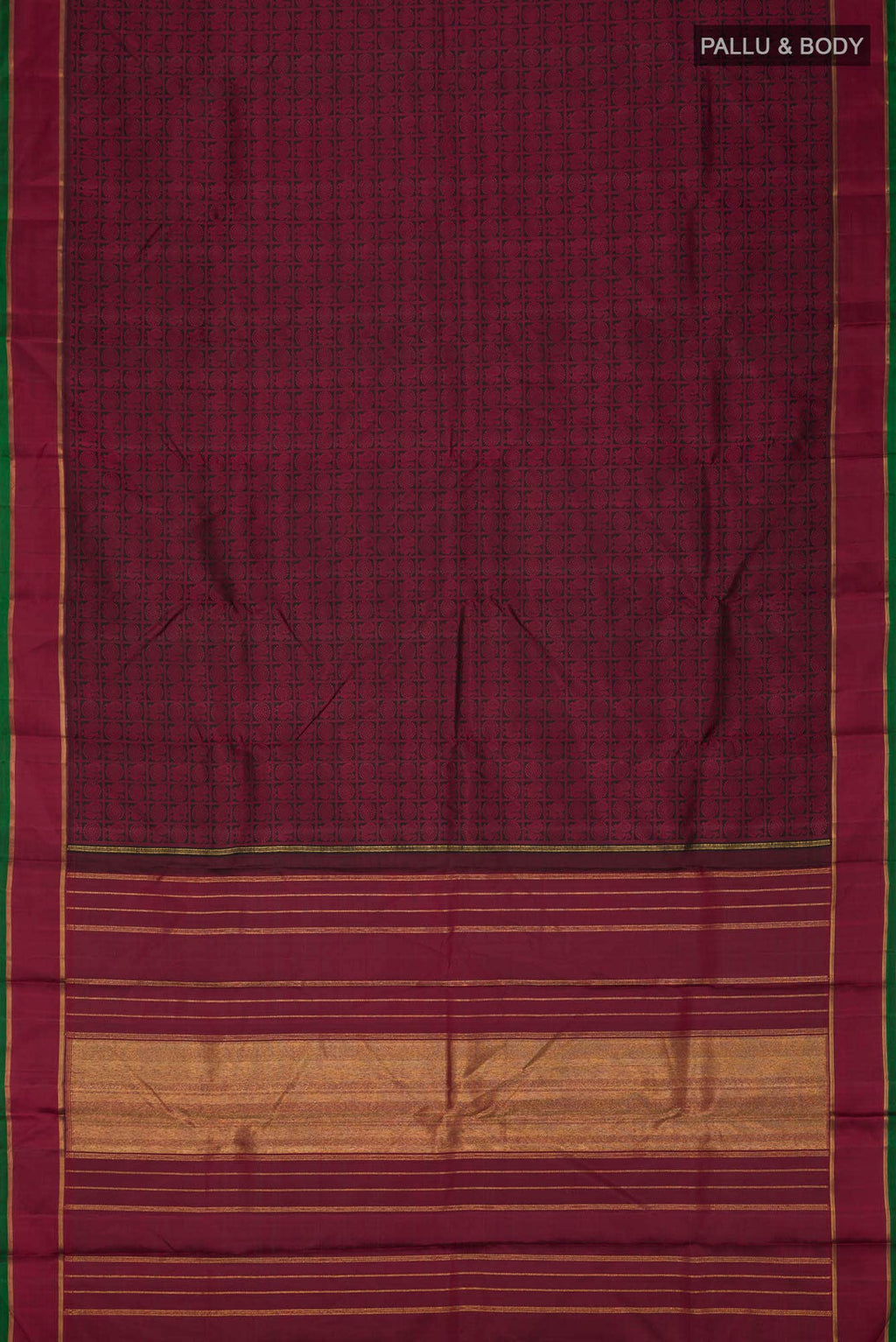 Pure Silk Pure Zari Black Kanchipuram Saree