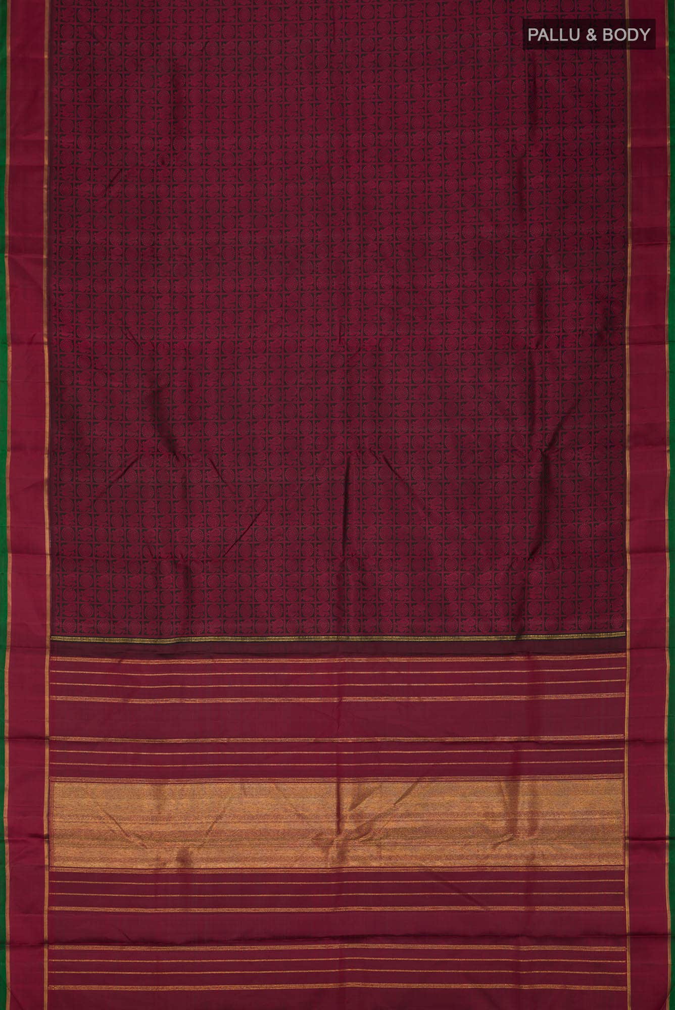Pure Silk Pure Zari Black Kanchipuram Saree