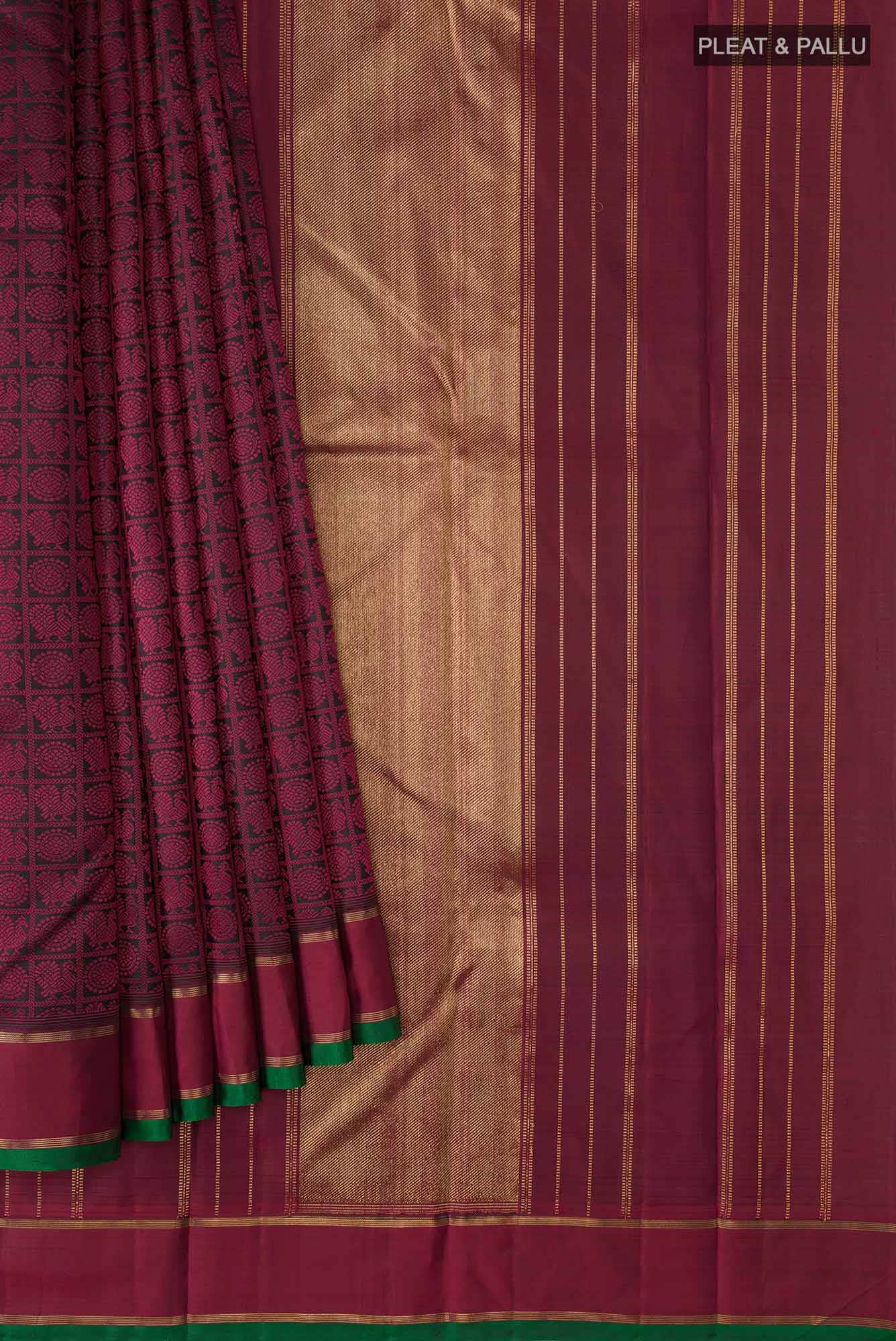 Pure Silk Pure Zari Black Kanchipuram Saree