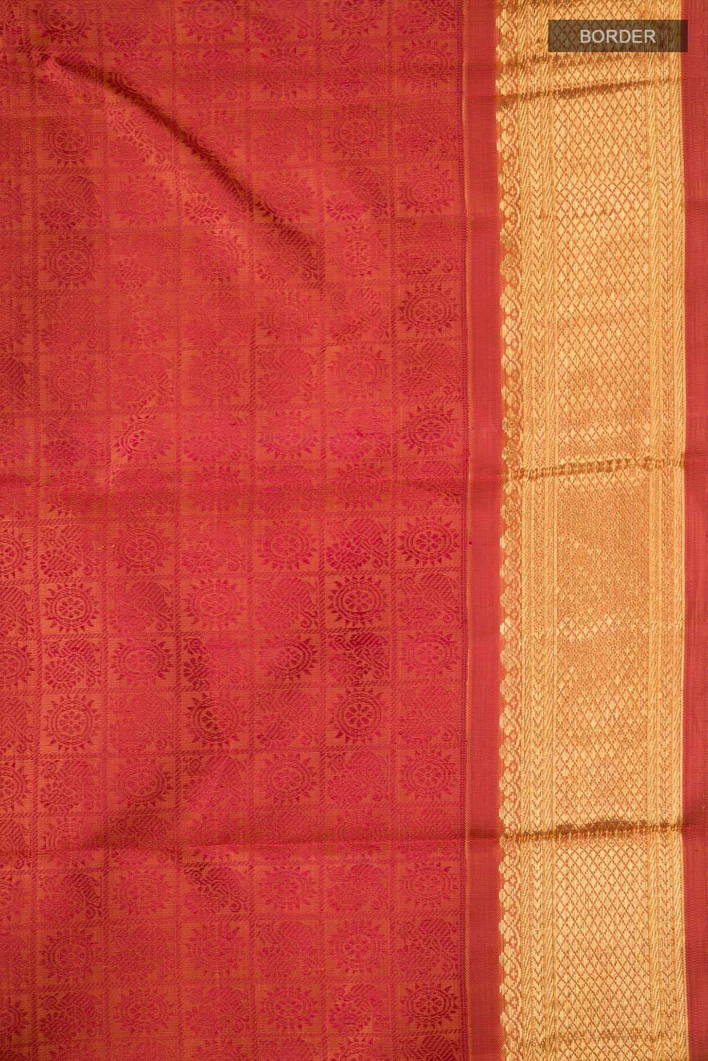 Pure Silk Pure Zari Orange Kanchipuram Saree