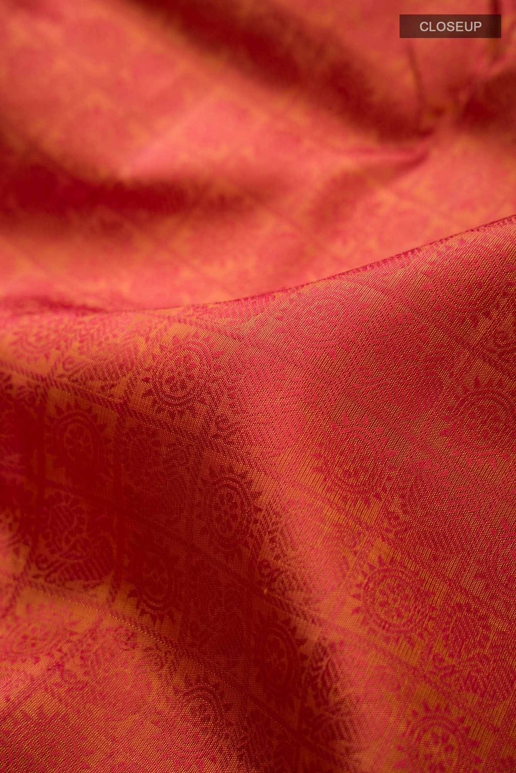 Pure Silk Pure Zari Orange Kanchipuram Saree