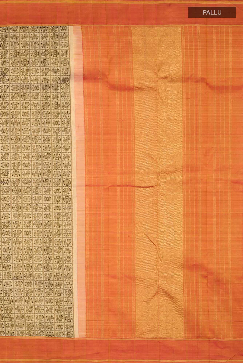 Pure Silk Pure Zari Beige with Yellow Dual Tone Kanchipuram Saree
