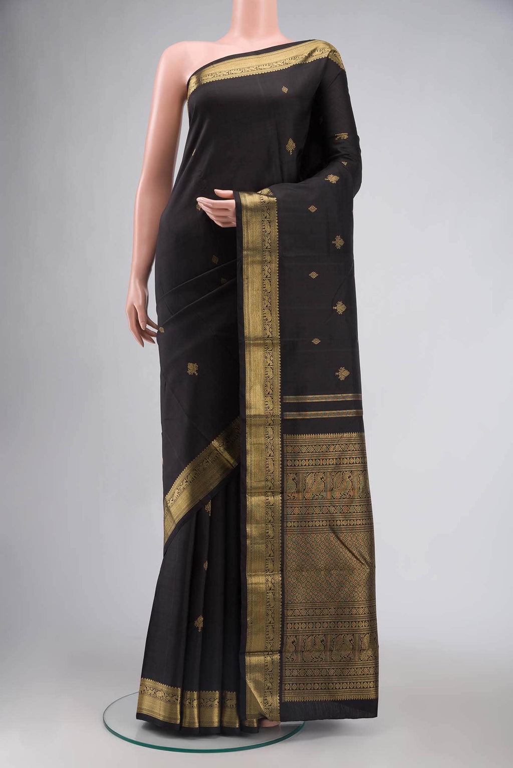 Black Kanchipuram Silk Saree