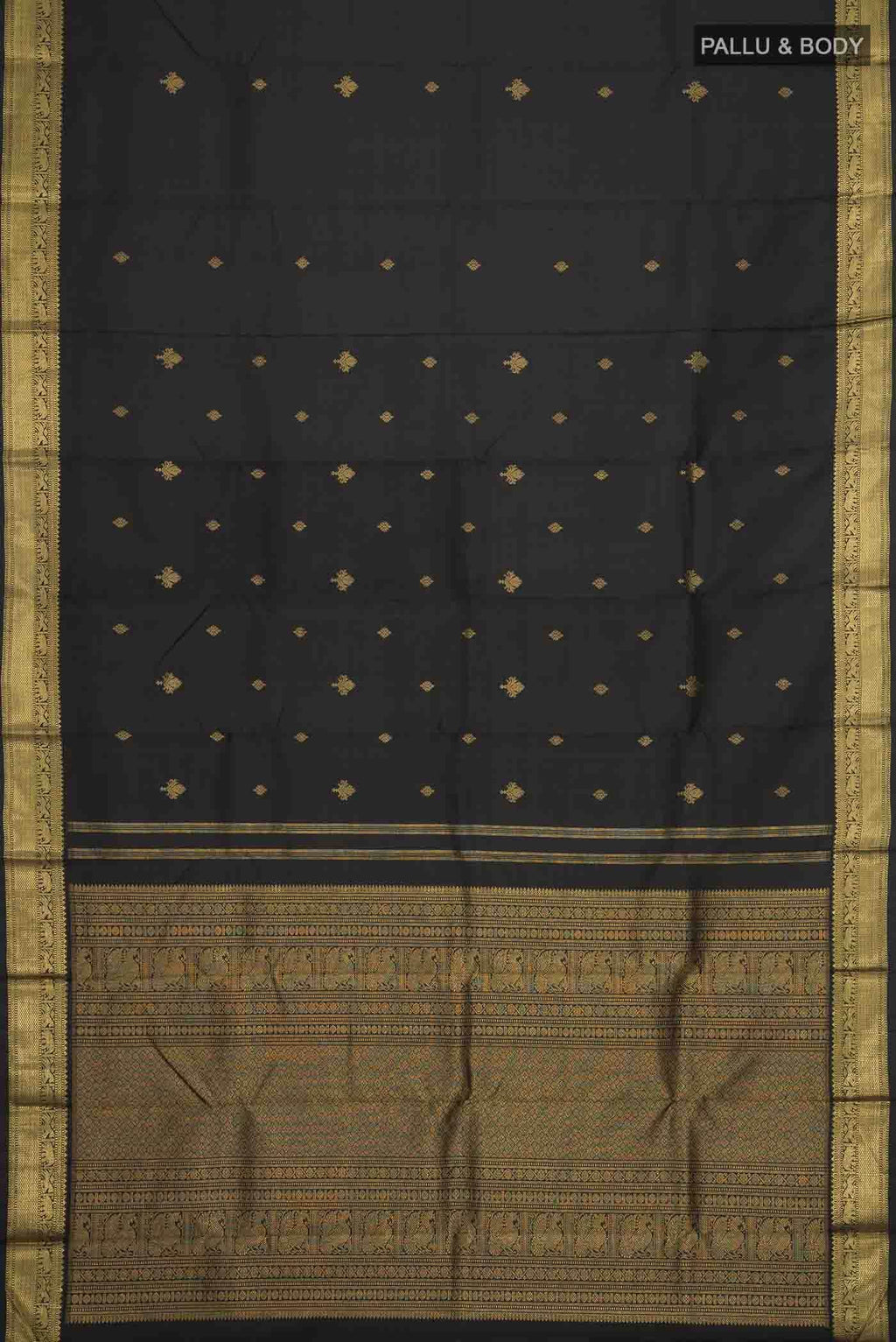 Black Kanchipuram Silk Saree