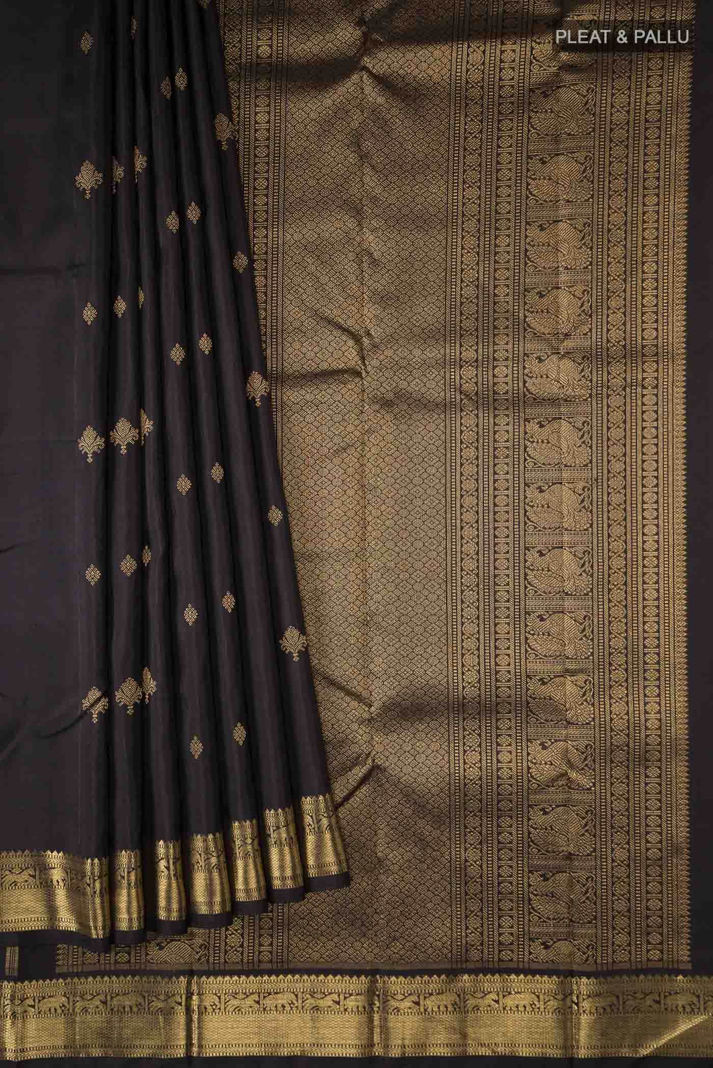 Black Kanchipuram Silk Saree