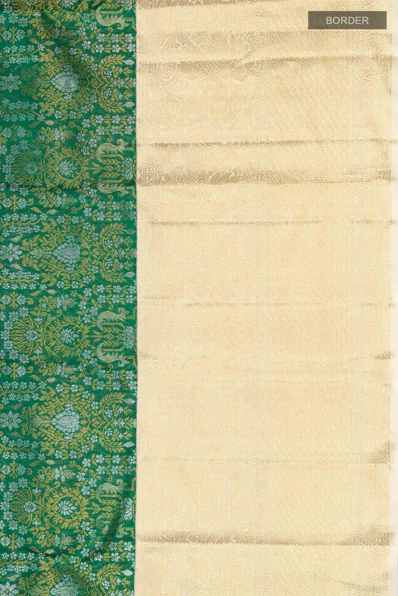 Pure Silk Pure Zari Green Kanchipuram Saree