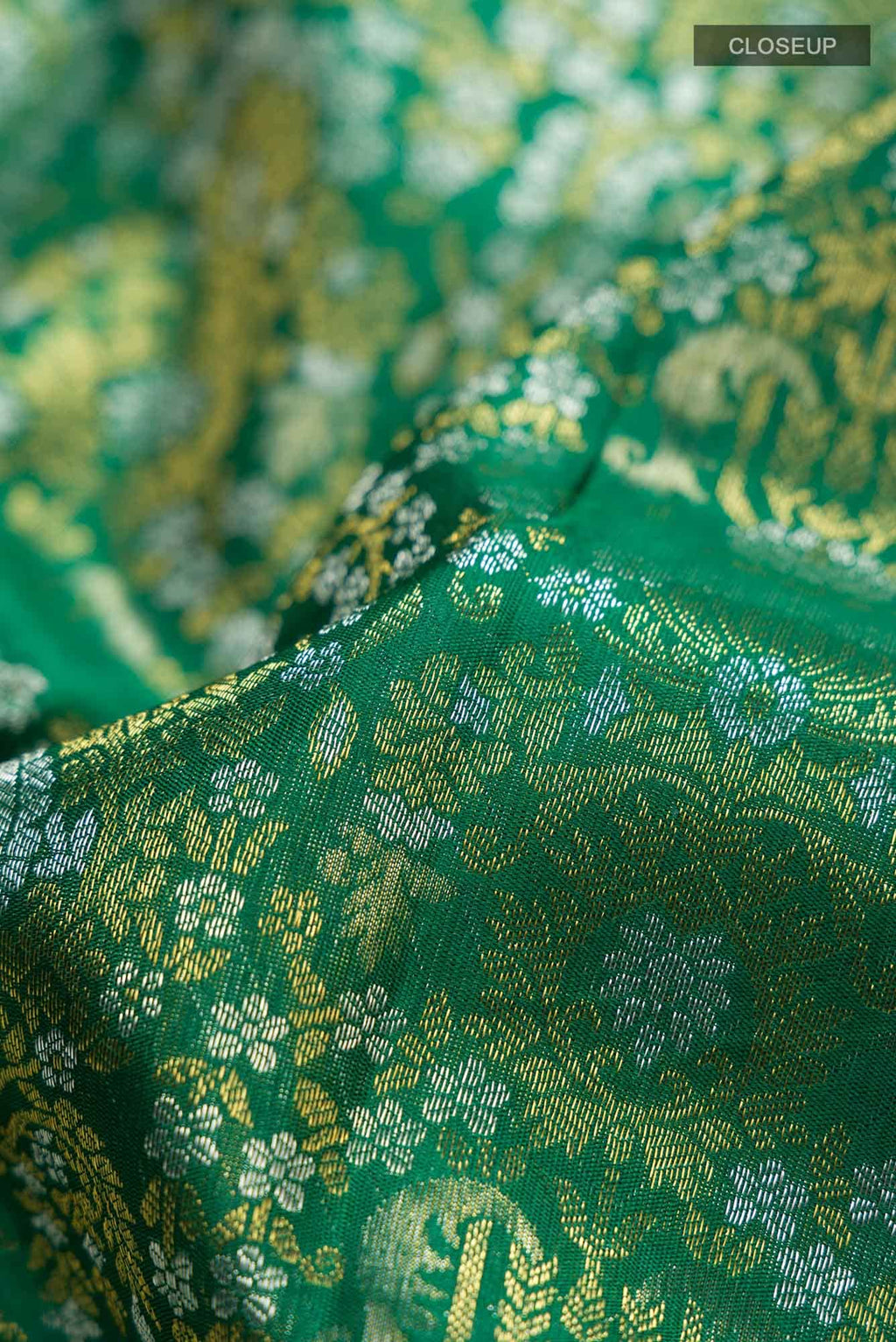Pure Silk Pure Zari Green Kanchipuram Saree