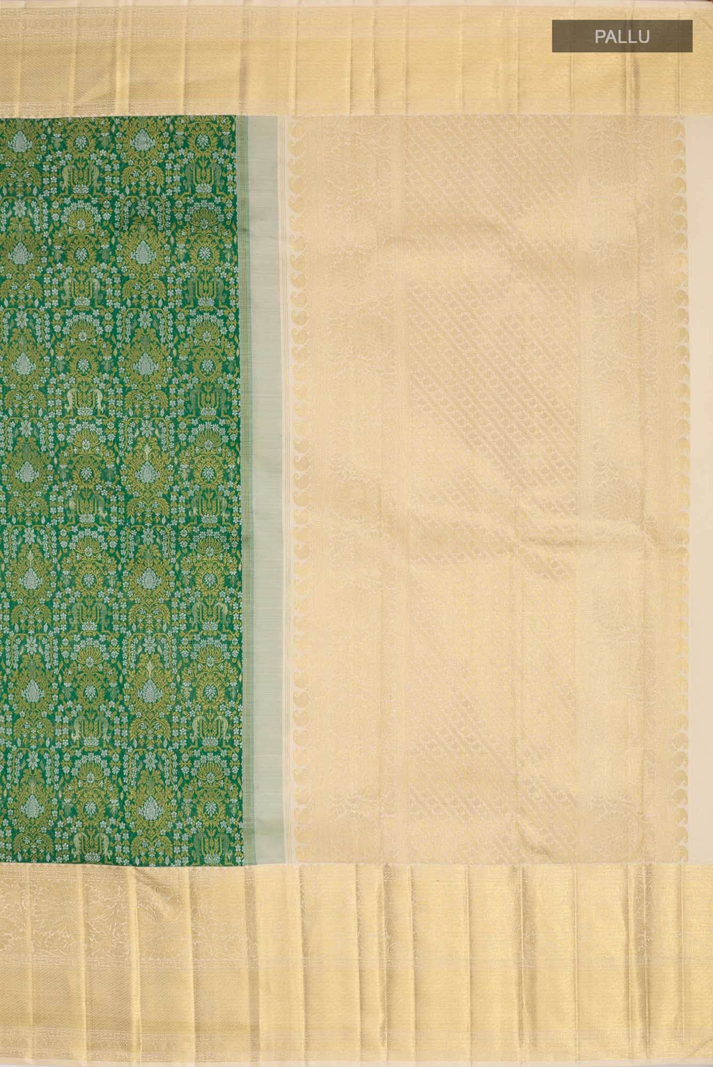 Pure Silk Pure Zari Green Kanchipuram Saree