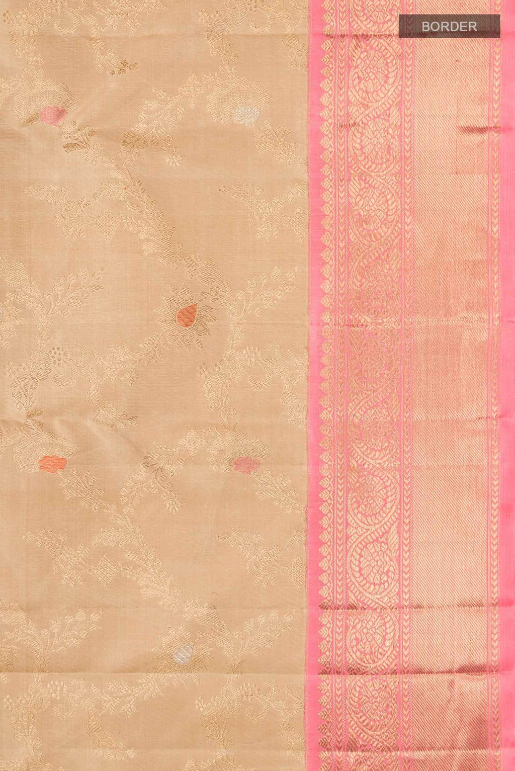 Pure Silk Pure Zari Beige Kanchipuram Saree