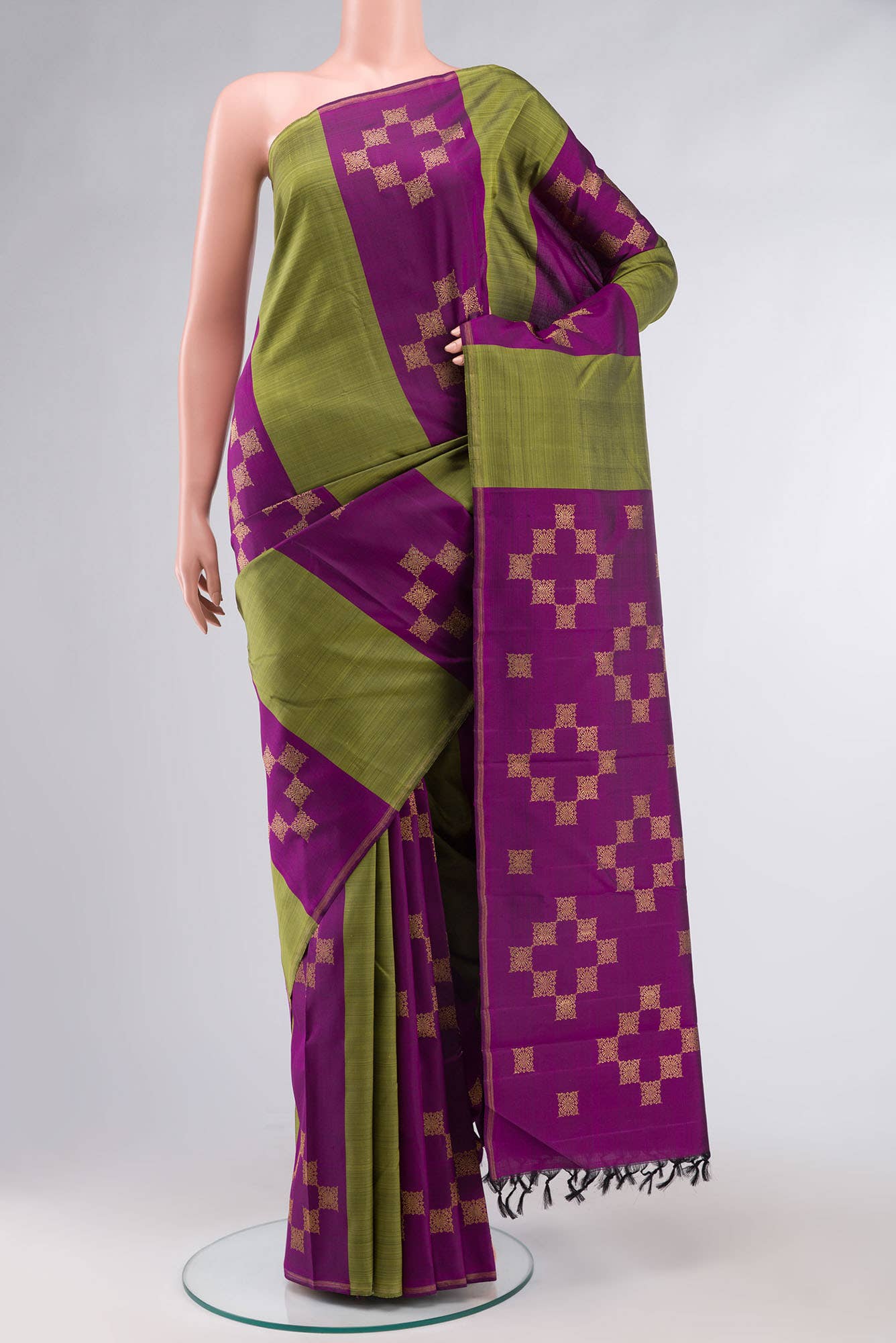 Purple Kanchipuram Silk Saree