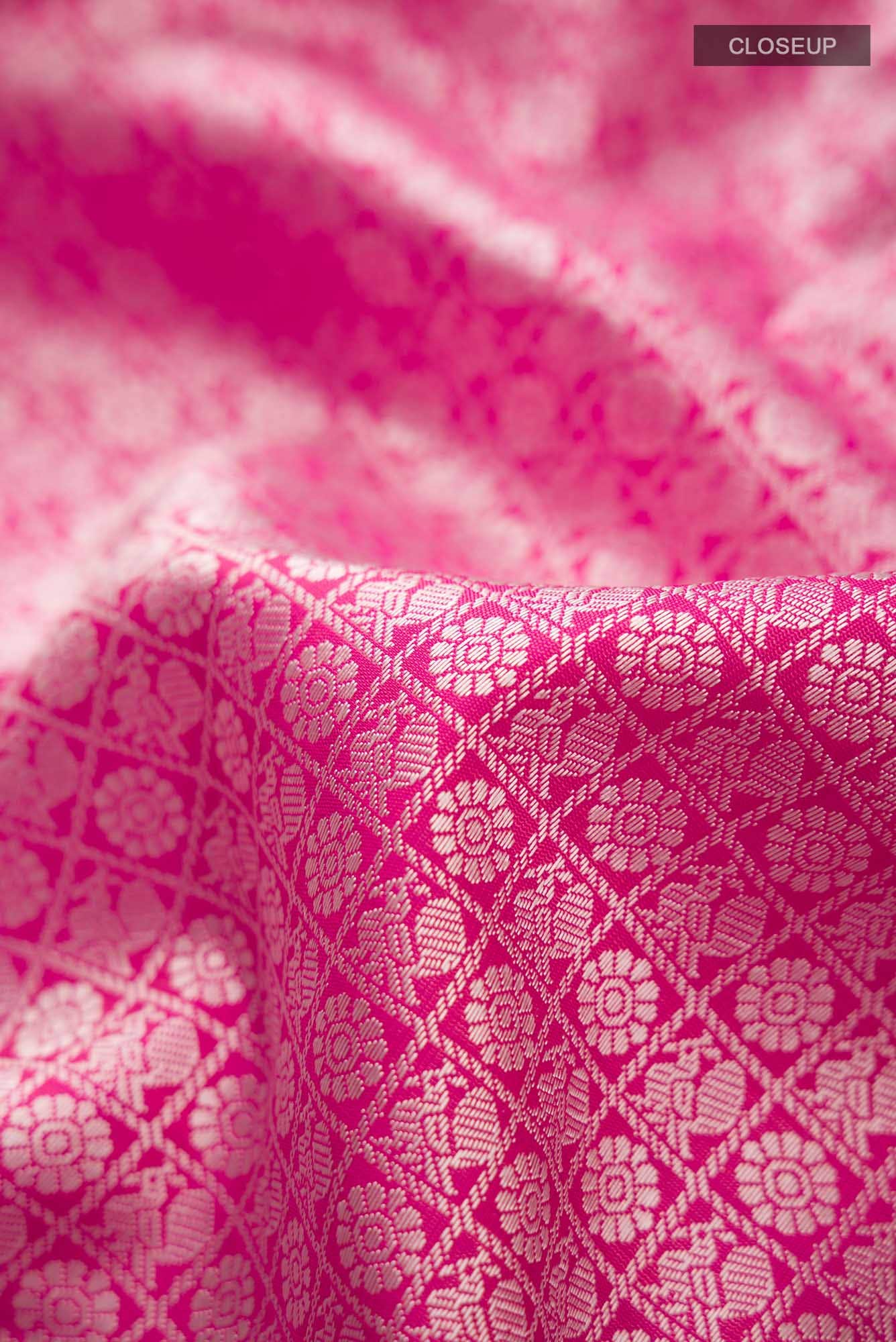 Pure Silk Pure Zari Pink Kanchipuram Saree