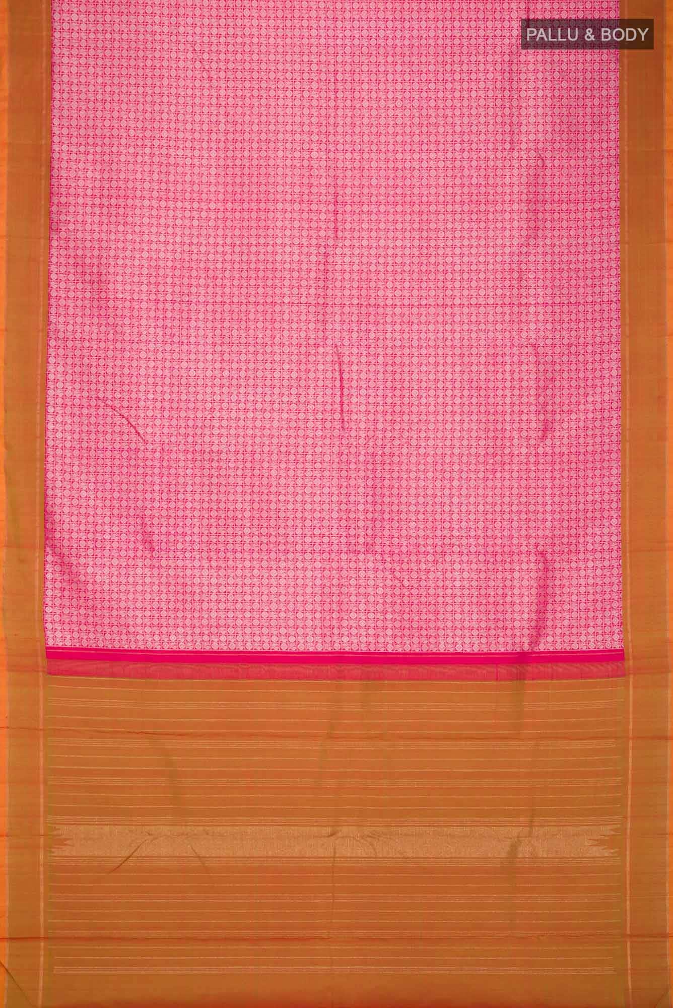 Pure Silk Pure Zari Pink Kanchipuram Saree