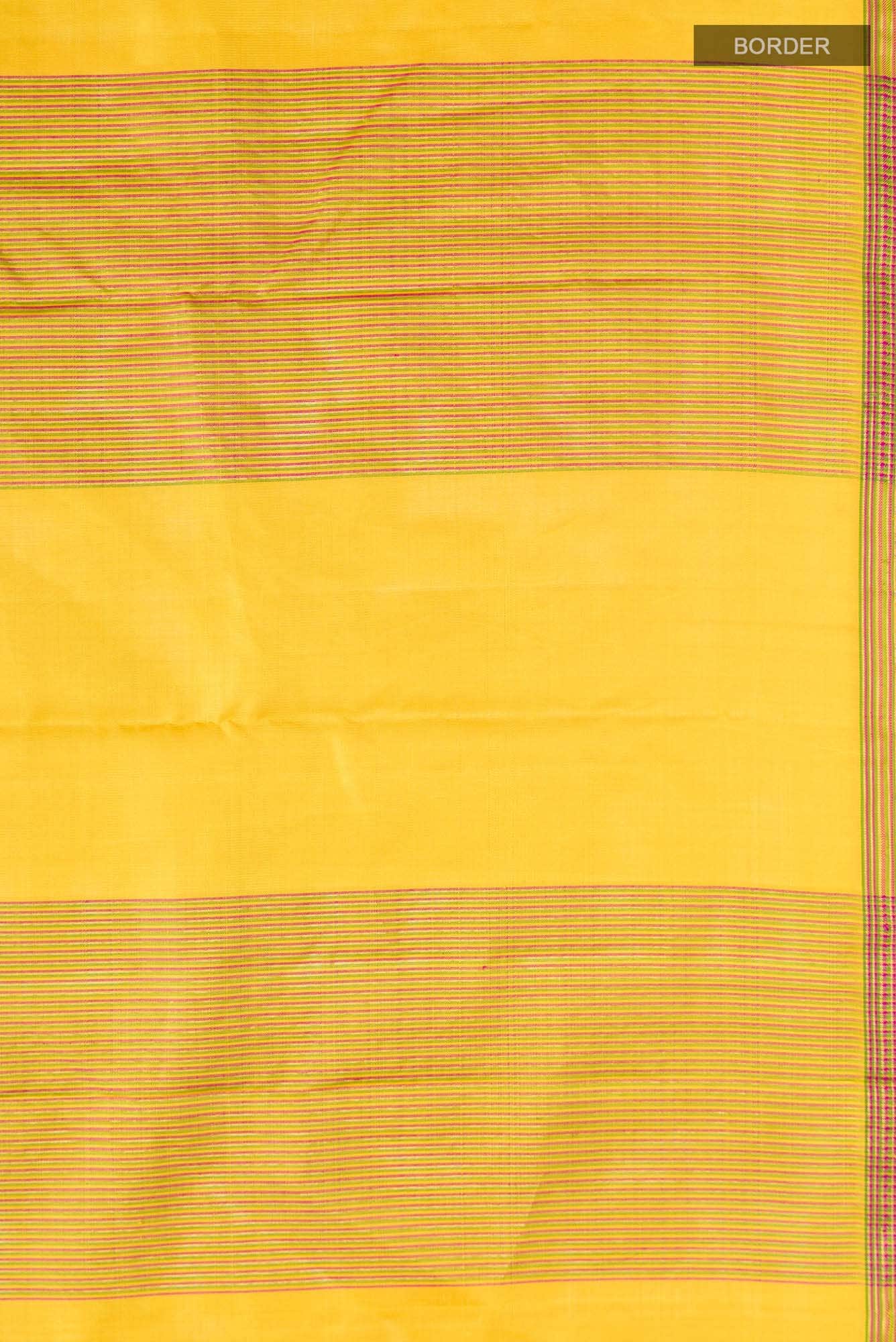 Pure Silk Pure Zari Yellow Kanchipuram Saree