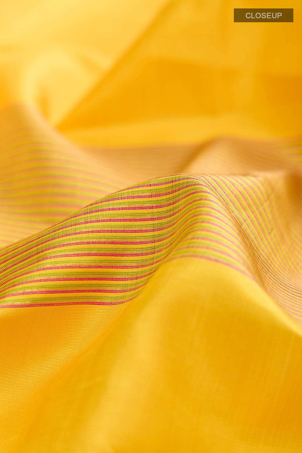 Pure Silk Pure Zari Yellow Kanchipuram Saree