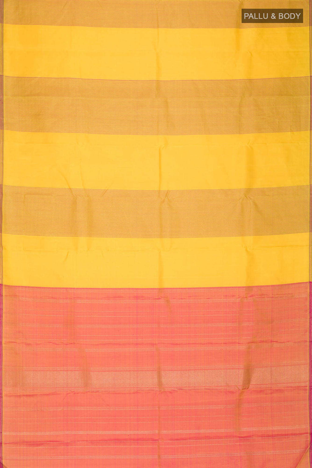 Pure Silk Pure Zari Yellow Kanchipuram Saree