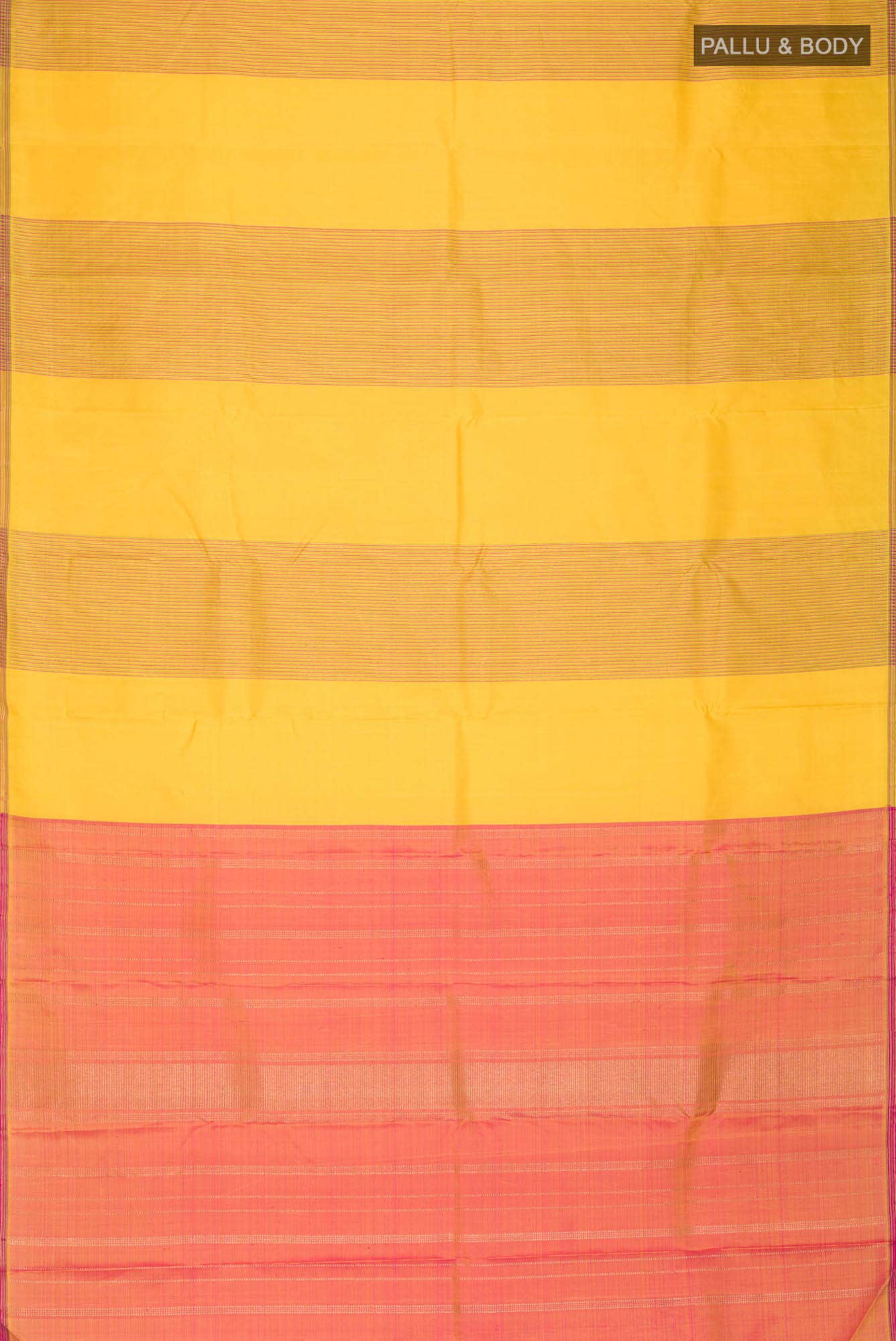 Pure Silk Pure Zari Yellow Kanchipuram Saree
