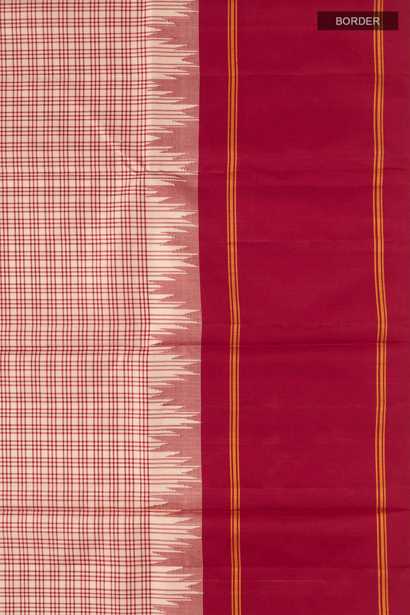 Beige Kanchipuram Silk Saree