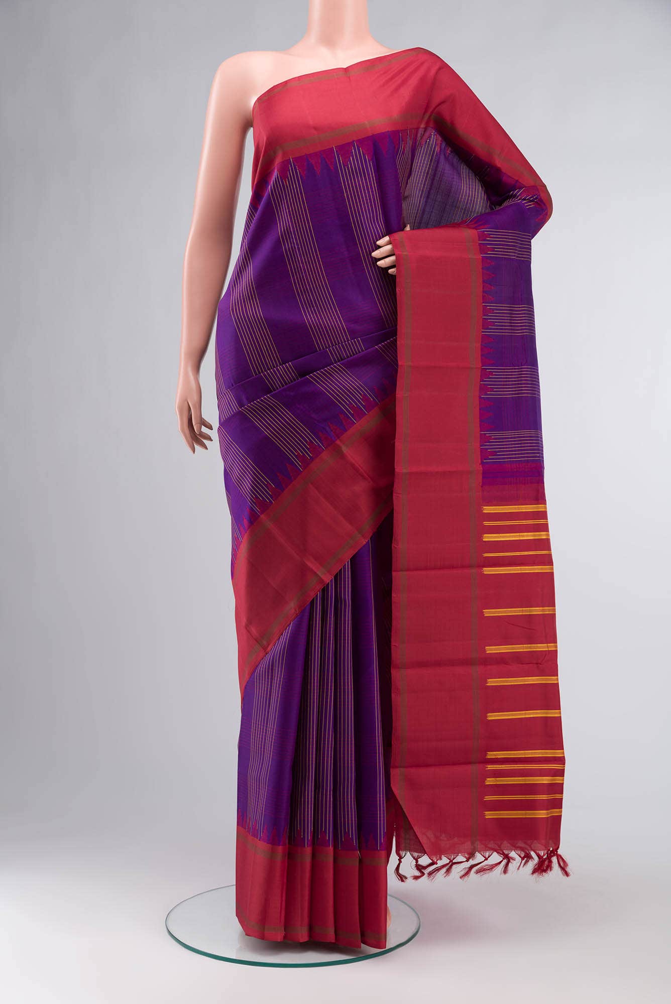 Violet Kanchipuram Silk Saree