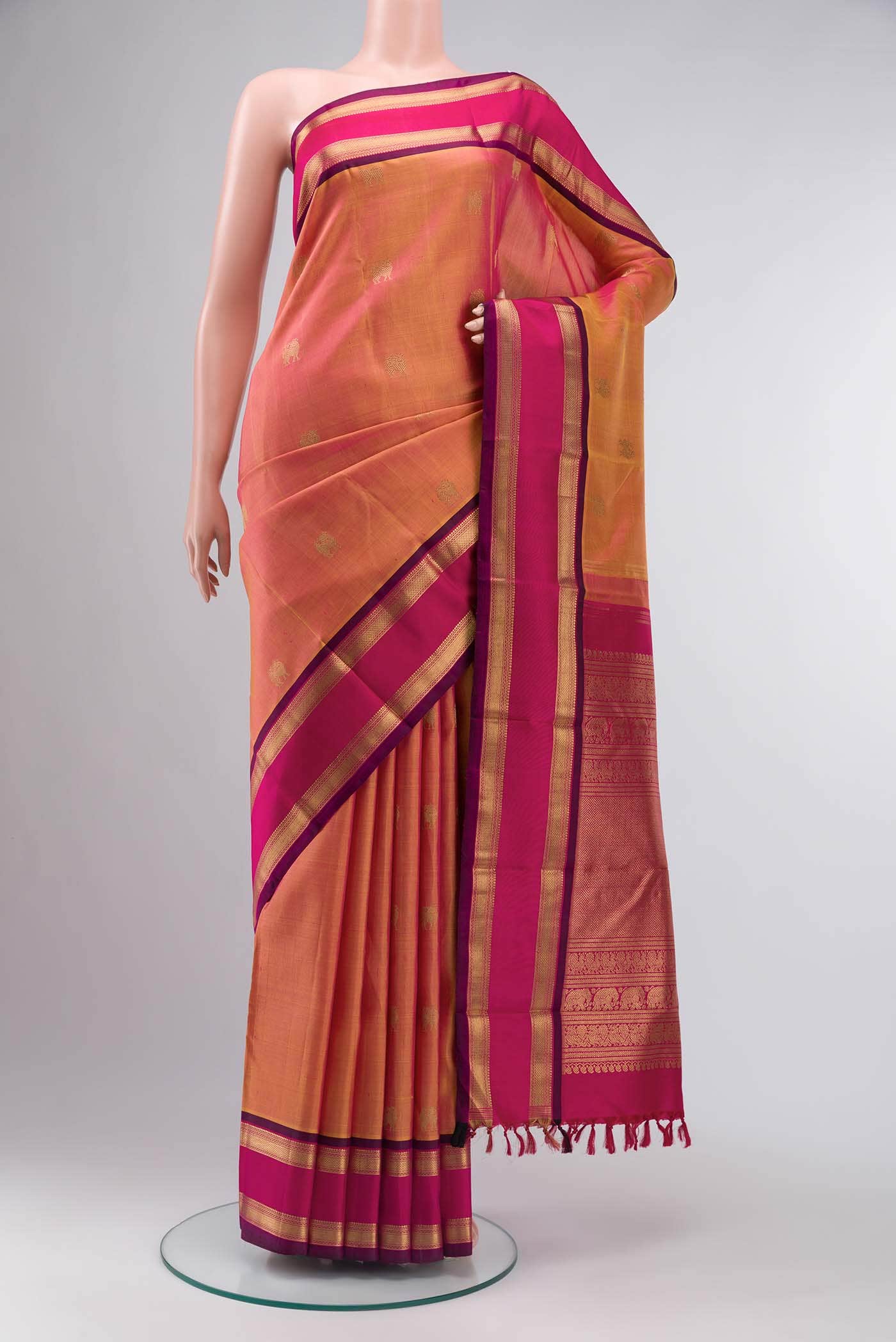 Pink Kanchipuram Silk Saree