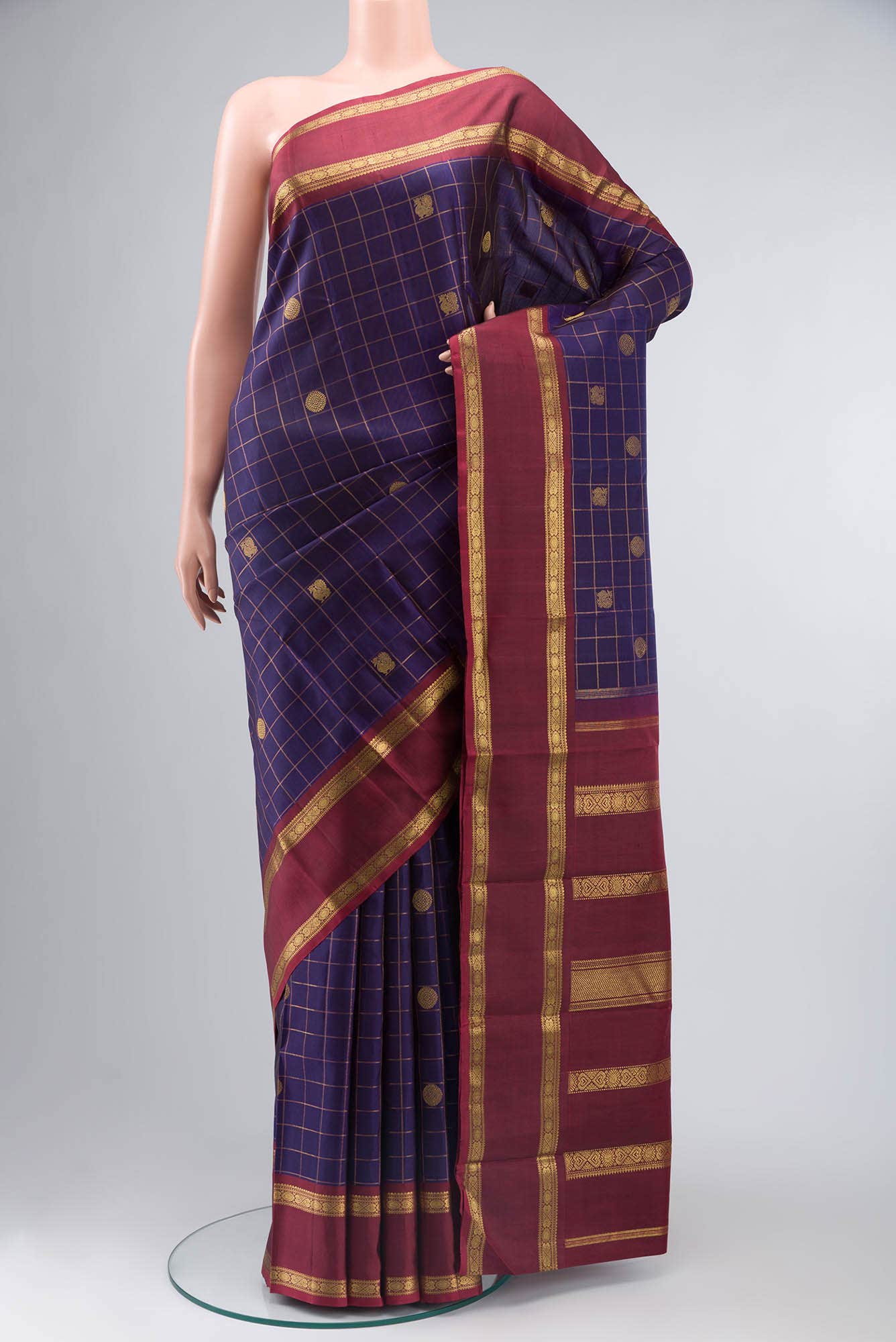 Blue Kanchipuram Silk Saree