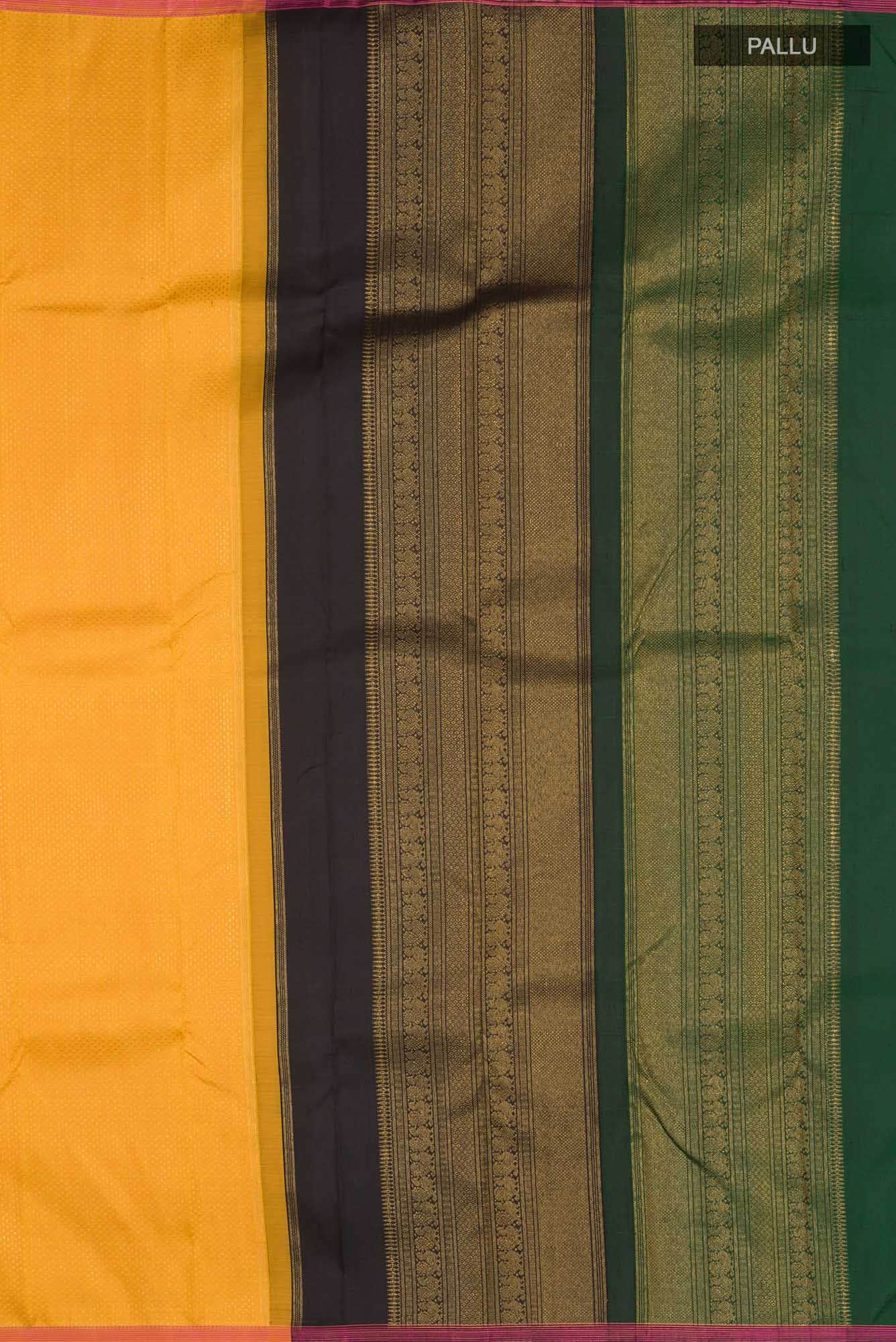 Pure Silk Pure Zari Yellow Kanchipuram Saree