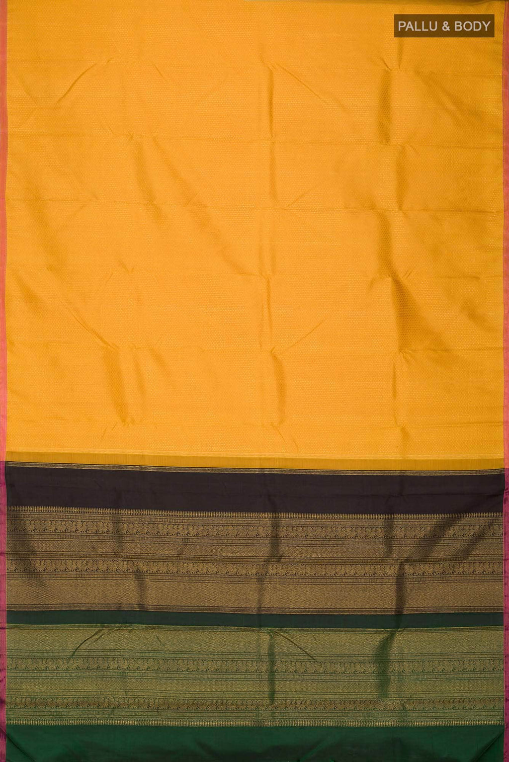 Pure Silk Pure Zari Yellow Kanchipuram Saree