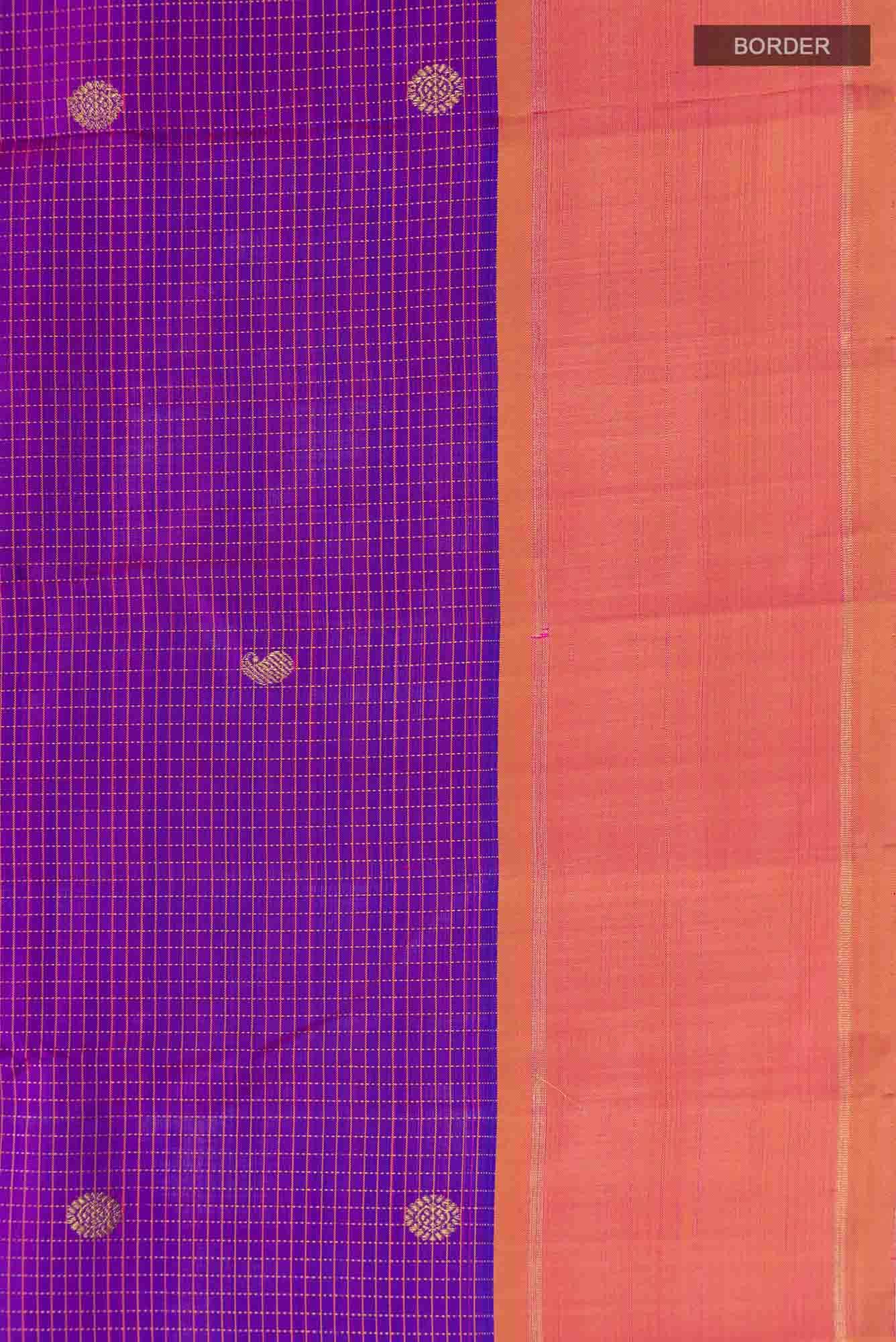 Pure Silk Pure Zari Purple Kanchipuram Saree