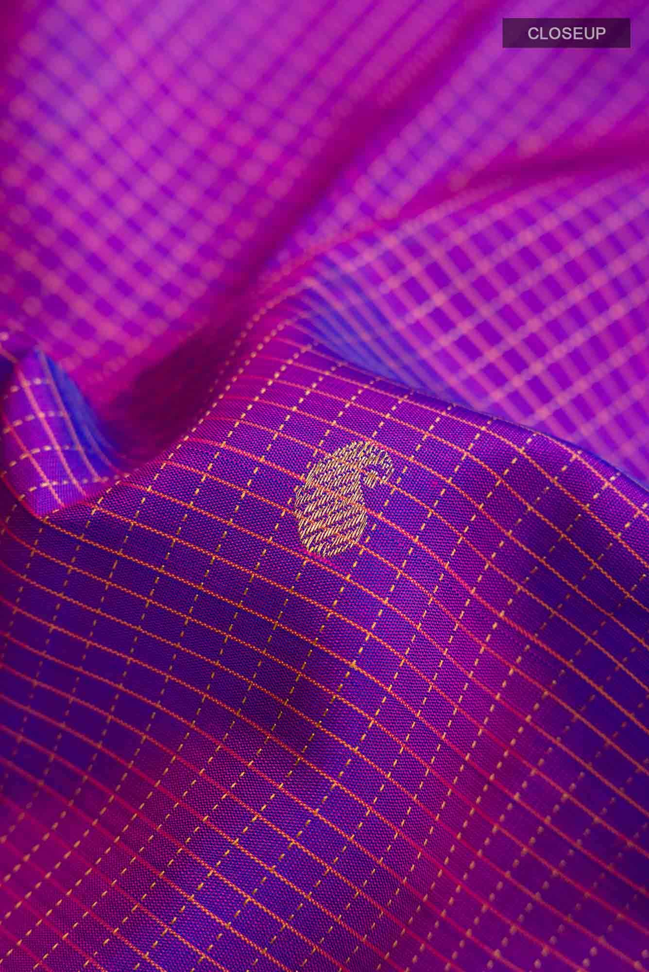 Pure Silk Pure Zari Purple Kanchipuram Saree