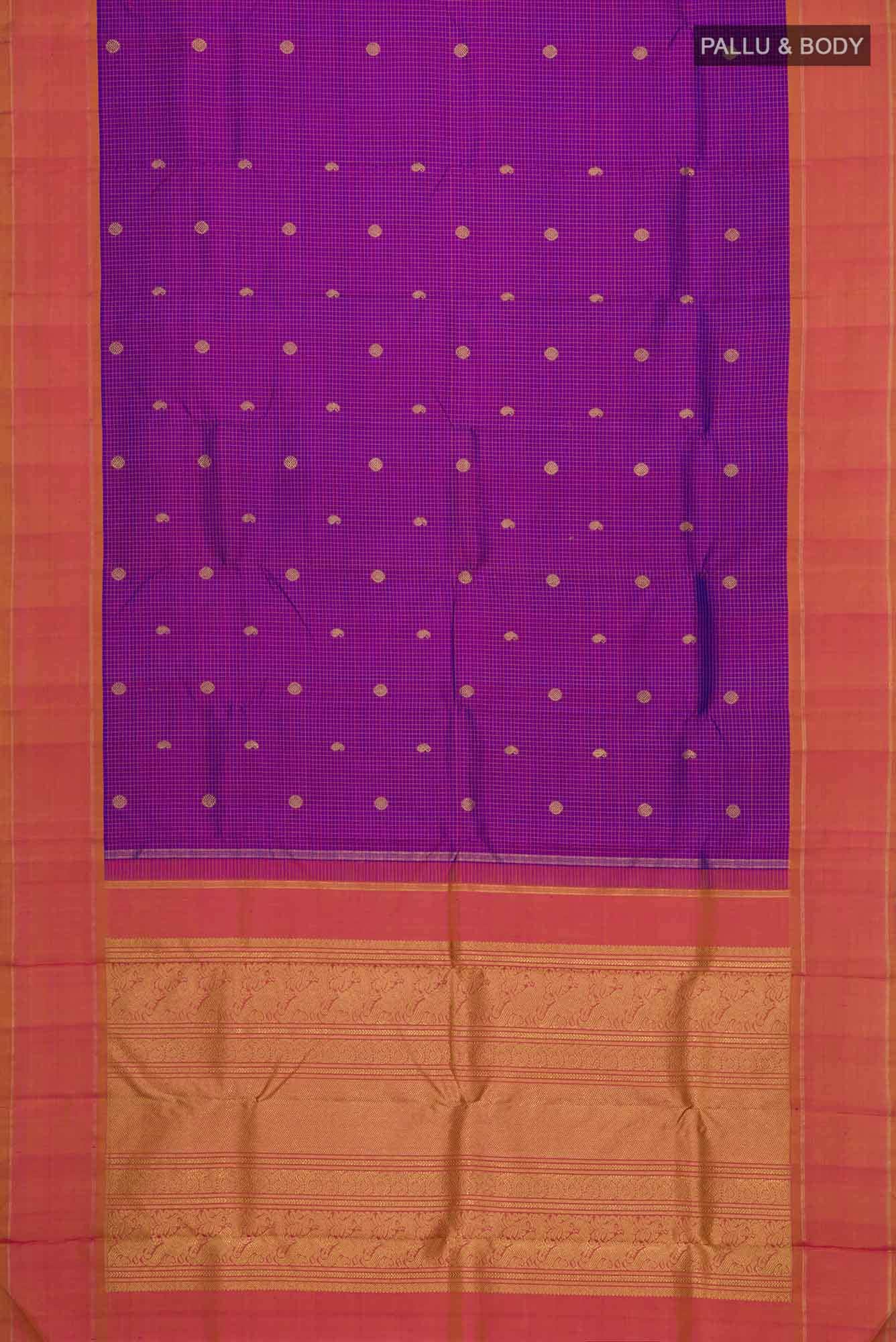 Pure Silk Pure Zari Purple Kanchipuram Saree
