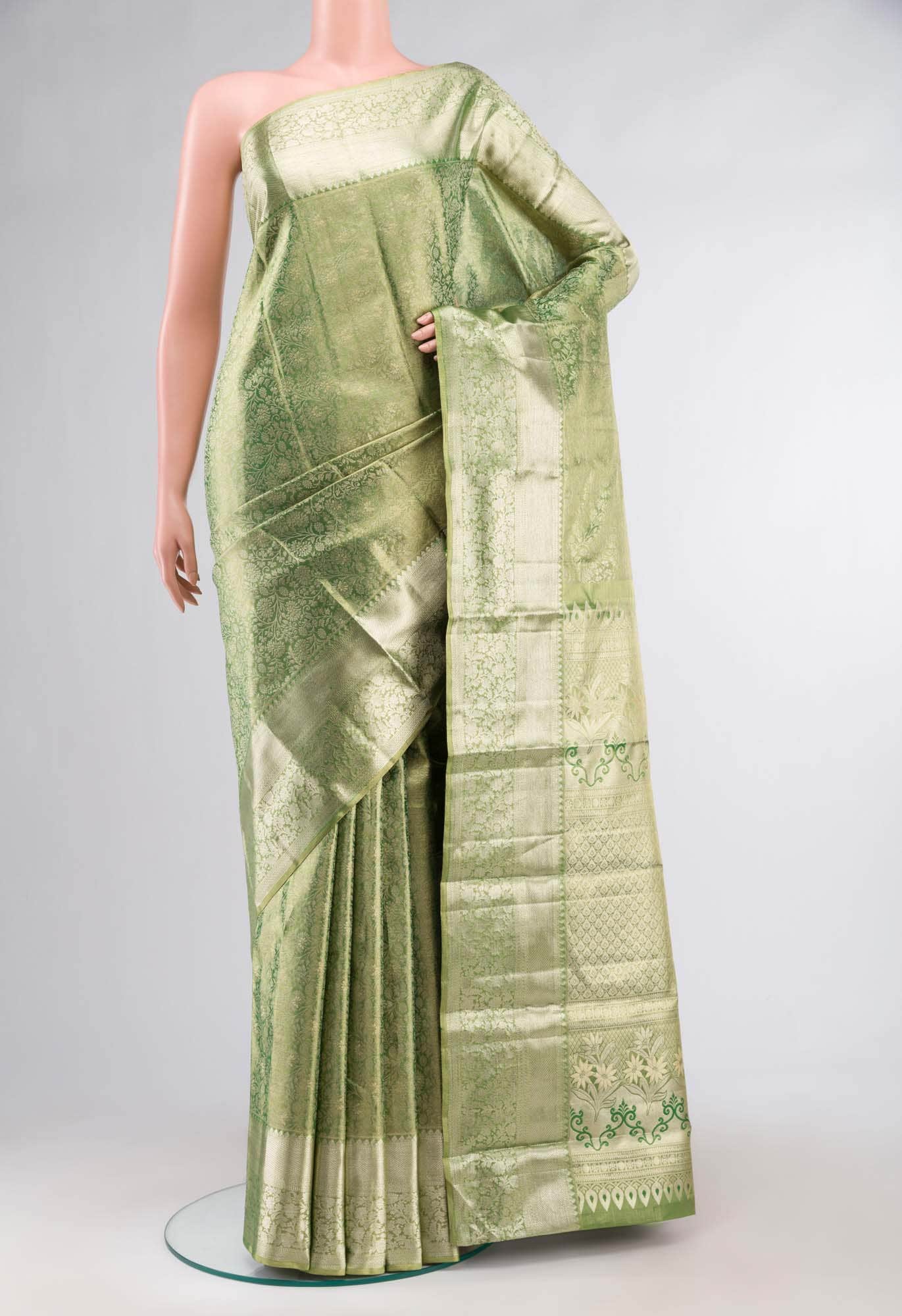 Green Kanchipuram Tissue Silk Saree