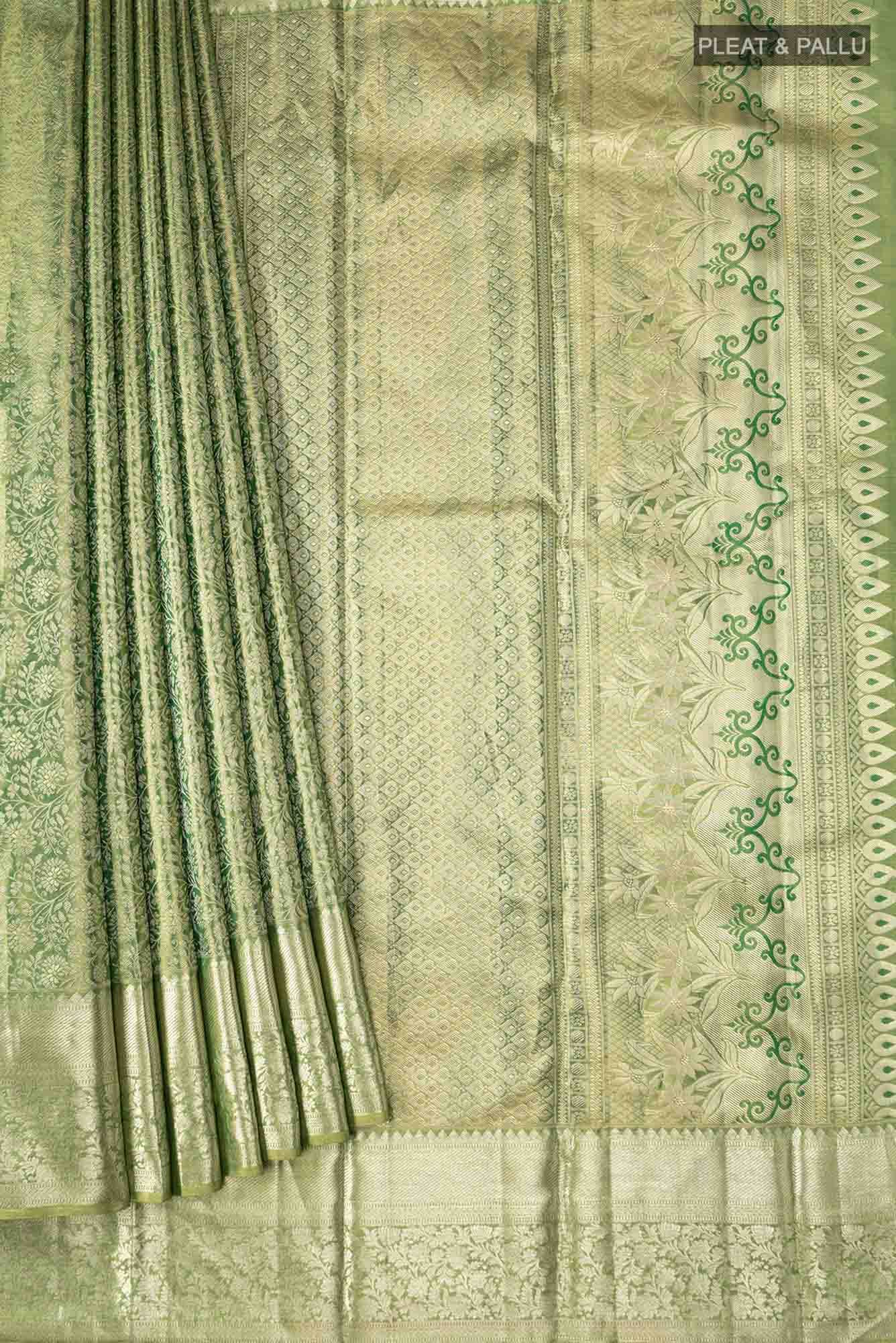 Green Kanchipuram Tissue Silk Saree