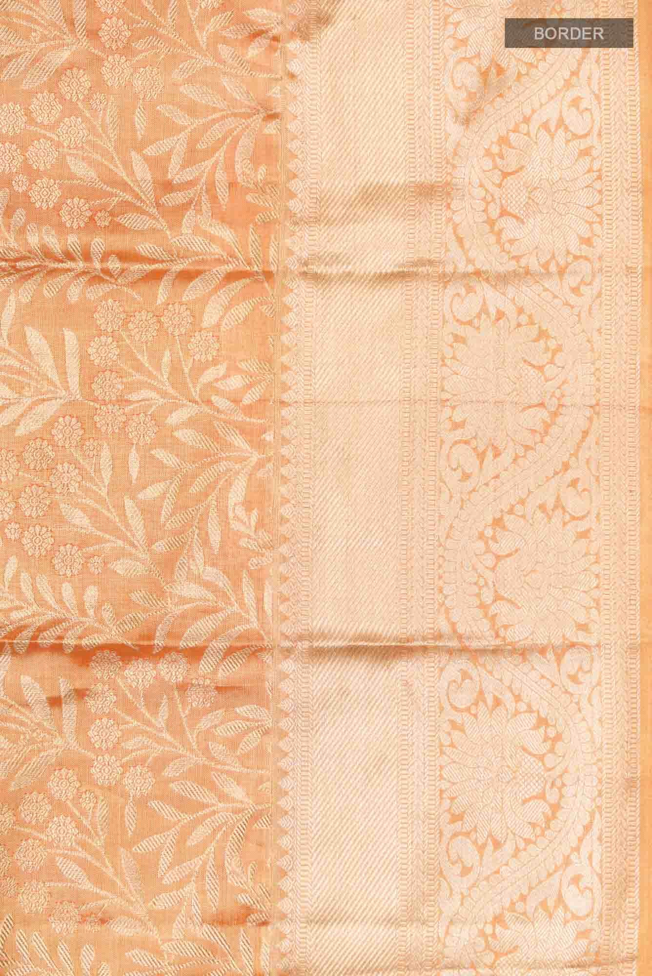 Orange Kanchipuram Tissue Silk Saree