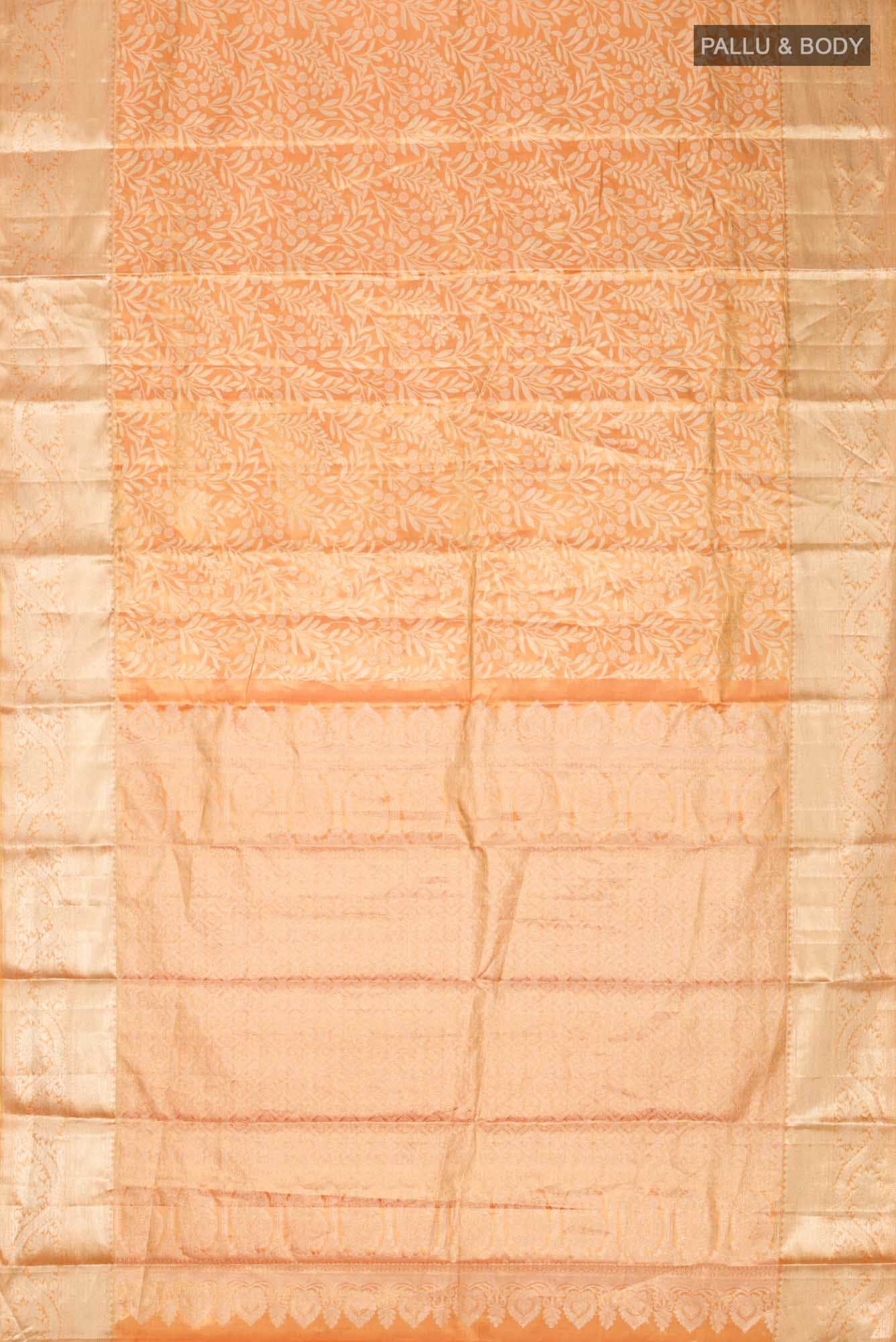 Orange Kanchipuram Tissue Silk Saree