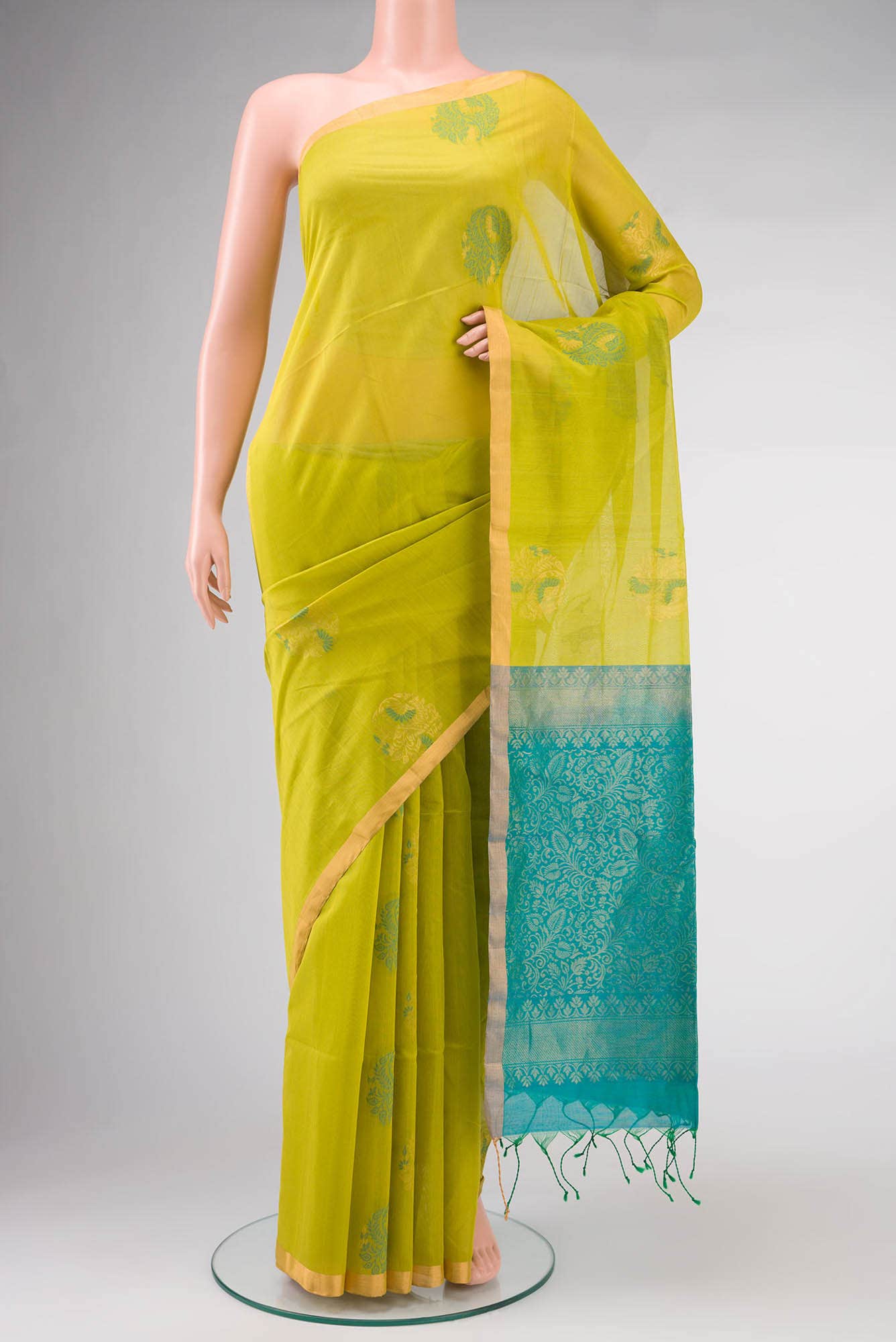 Green Silk Cotton Saree
