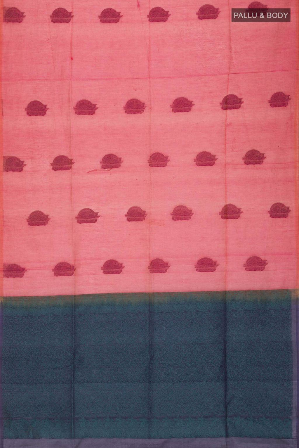 Pink with Orange Dual Tone Silk Cotton Saree