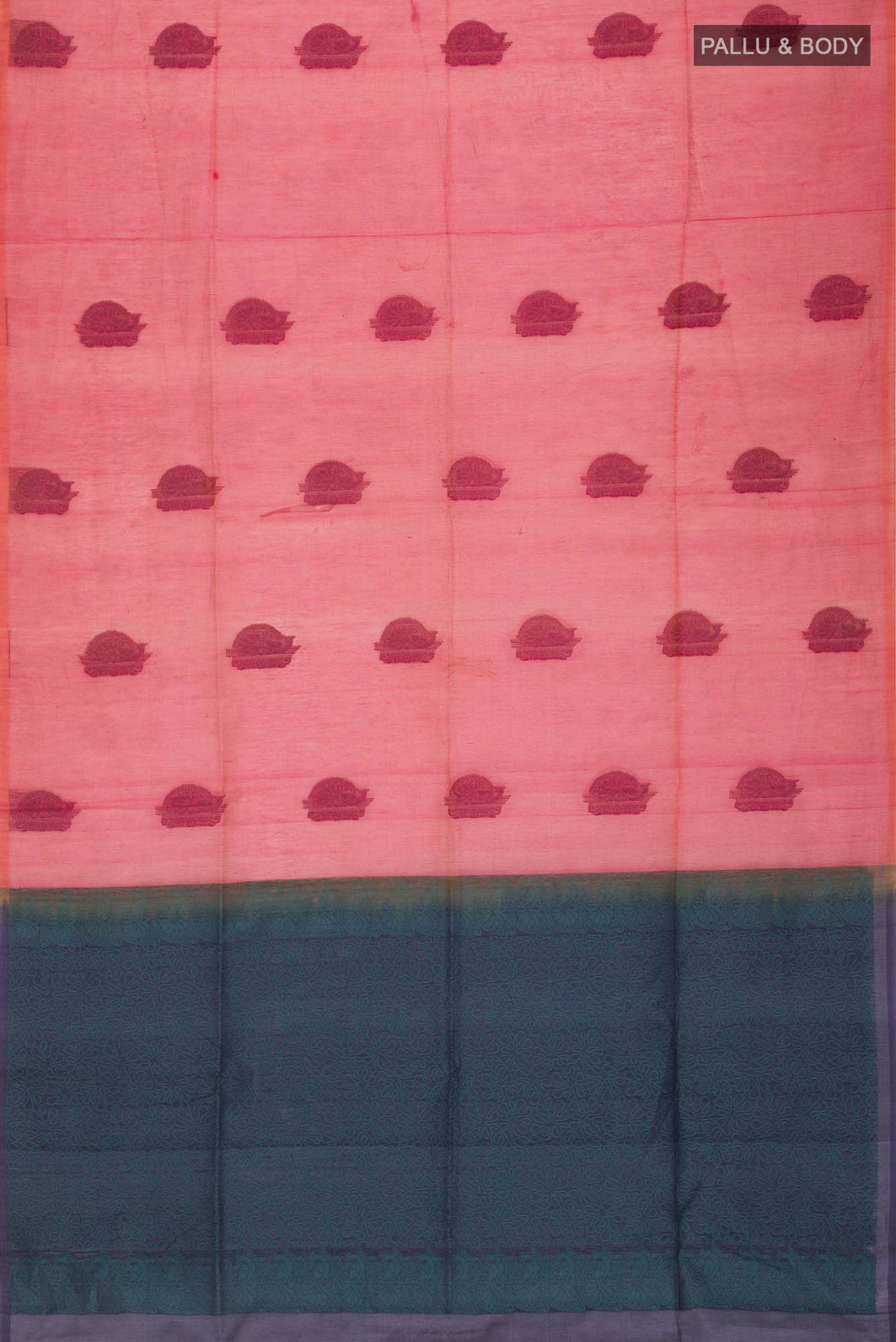Pink with Orange Dual Tone Silk Cotton Saree