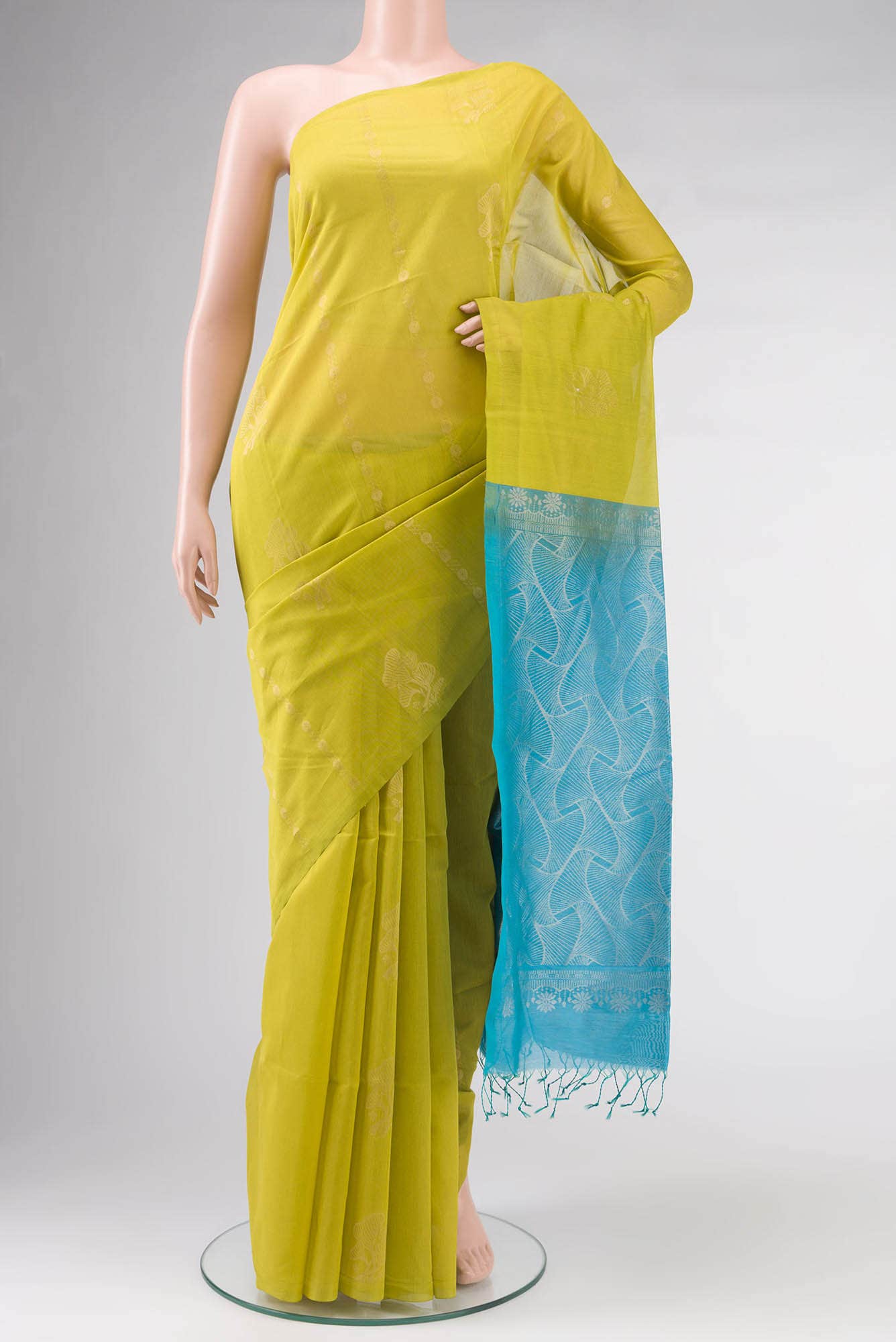 Green Silk Cotton Saree