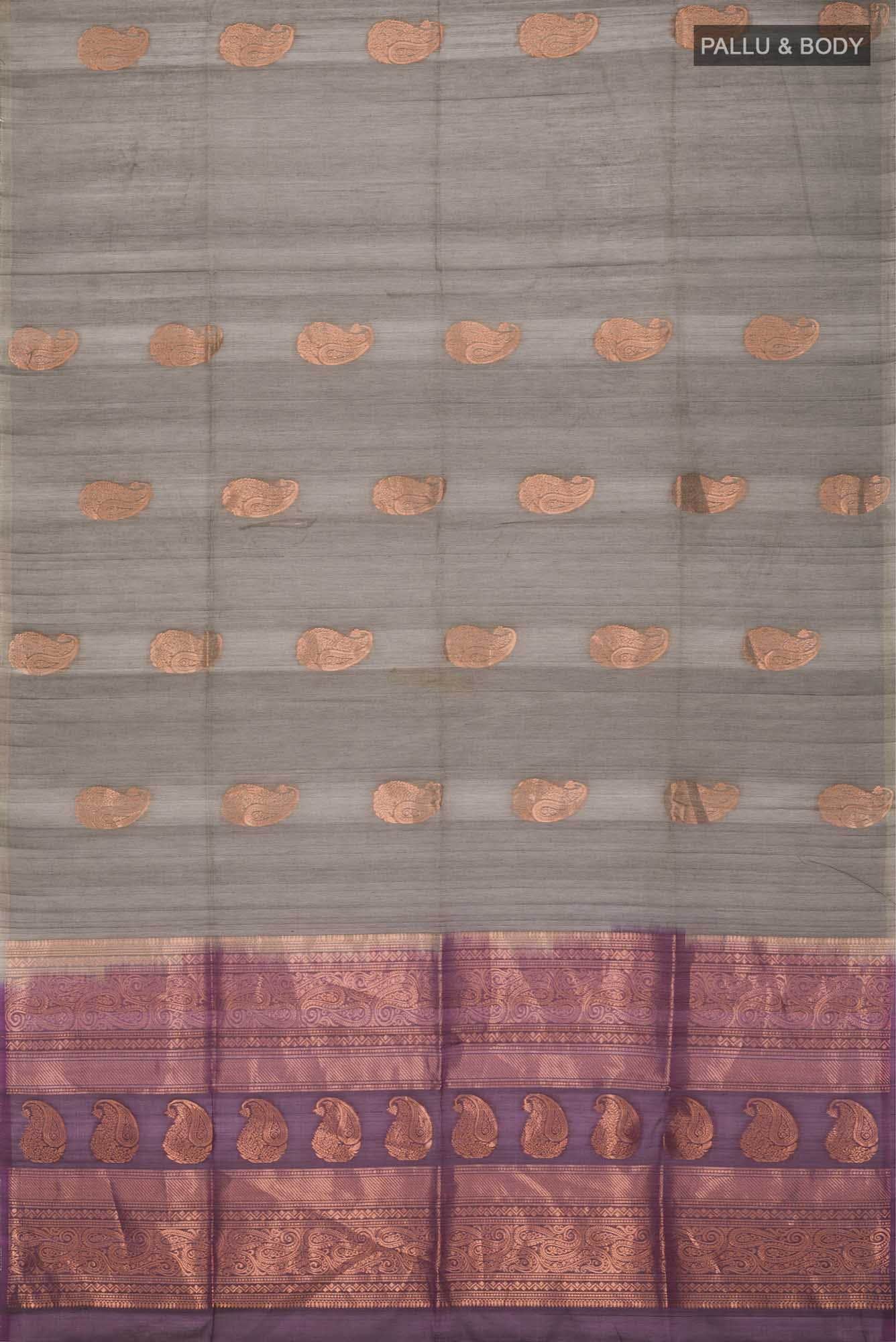 Grey Silk Cotton Saree