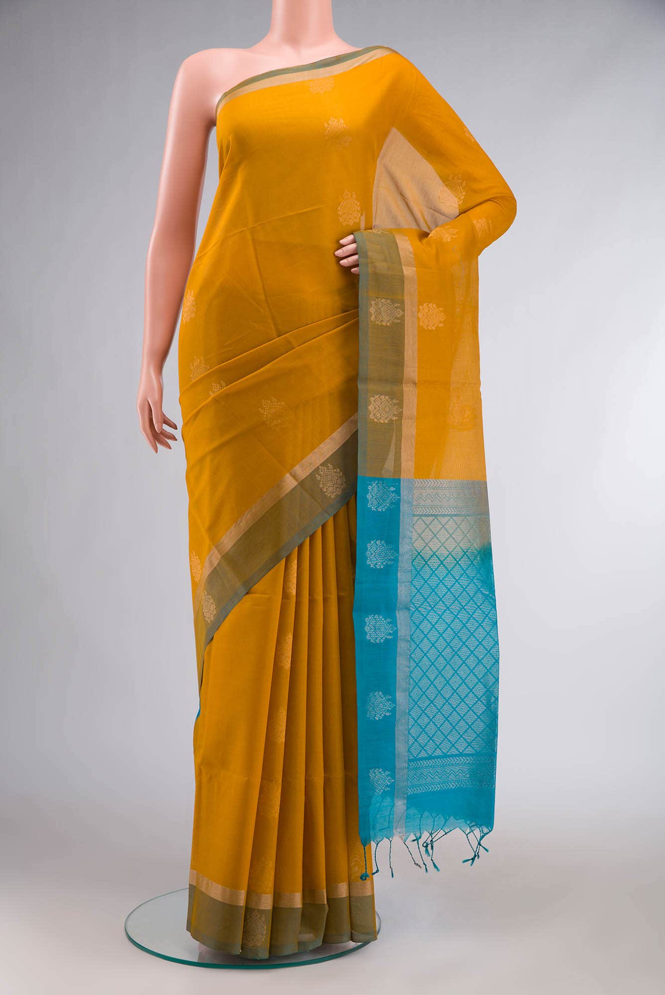 Mustard Silk Cotton Saree