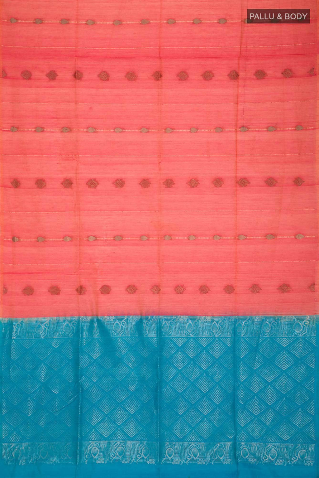 Orange with Pink Dual Tone Silk Cotton Saree