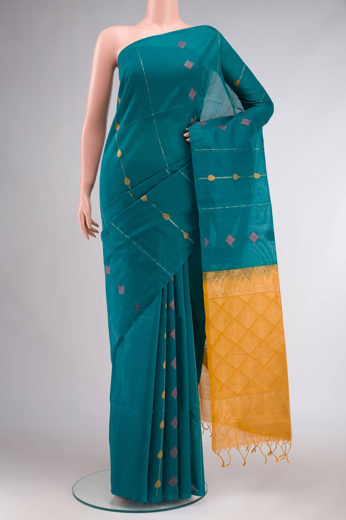 Green Silk Cotton Saree