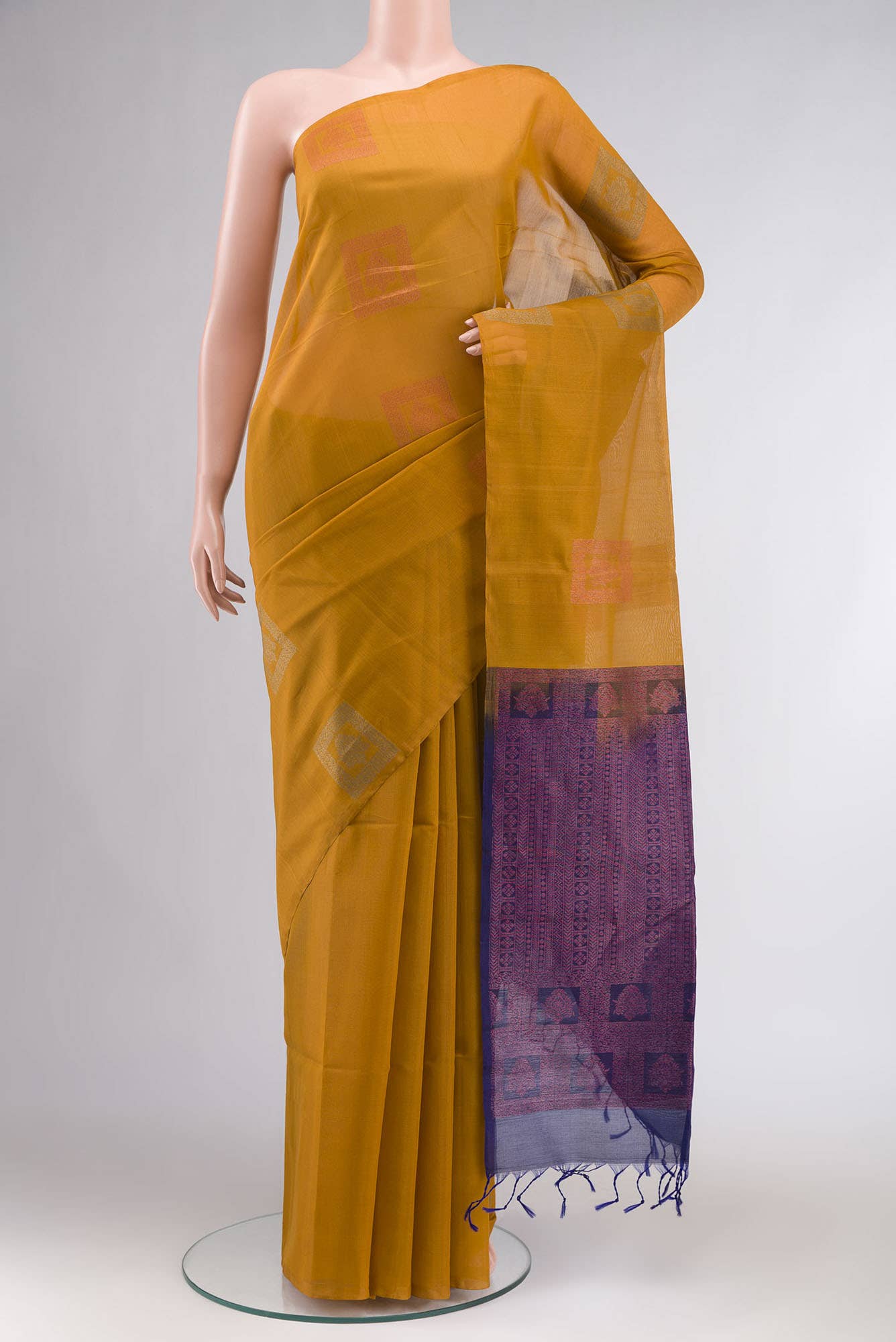Mustard Silk Cotton Saree
