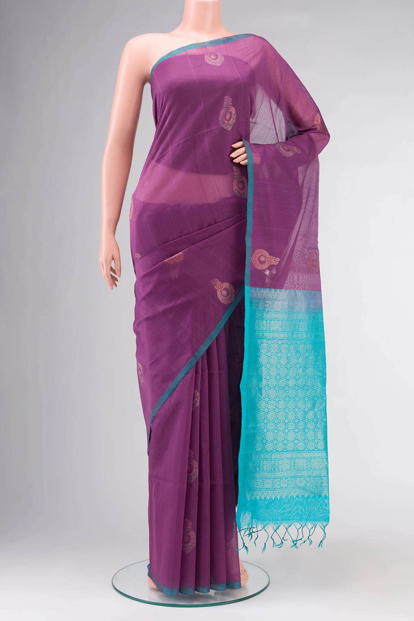 Mauve Silk Cotton Saree