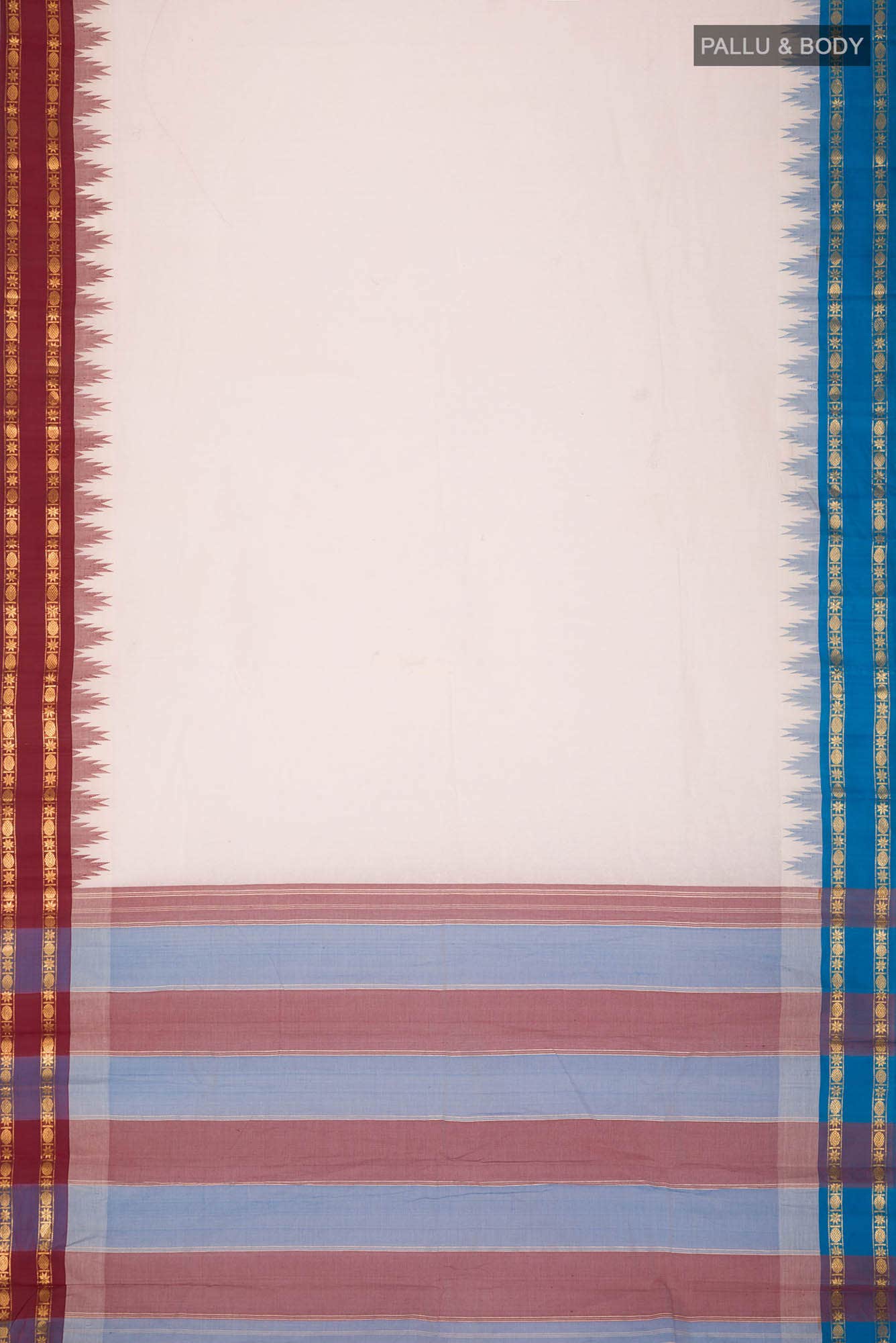 White Kanchi Cotton Saree