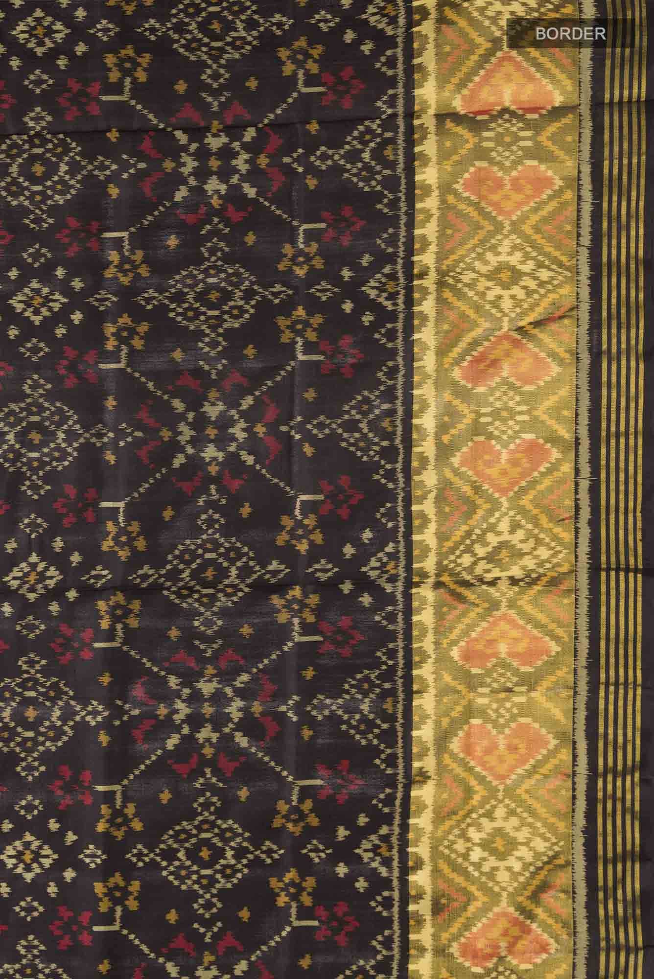 Black Rajkot Patola Silk Saree