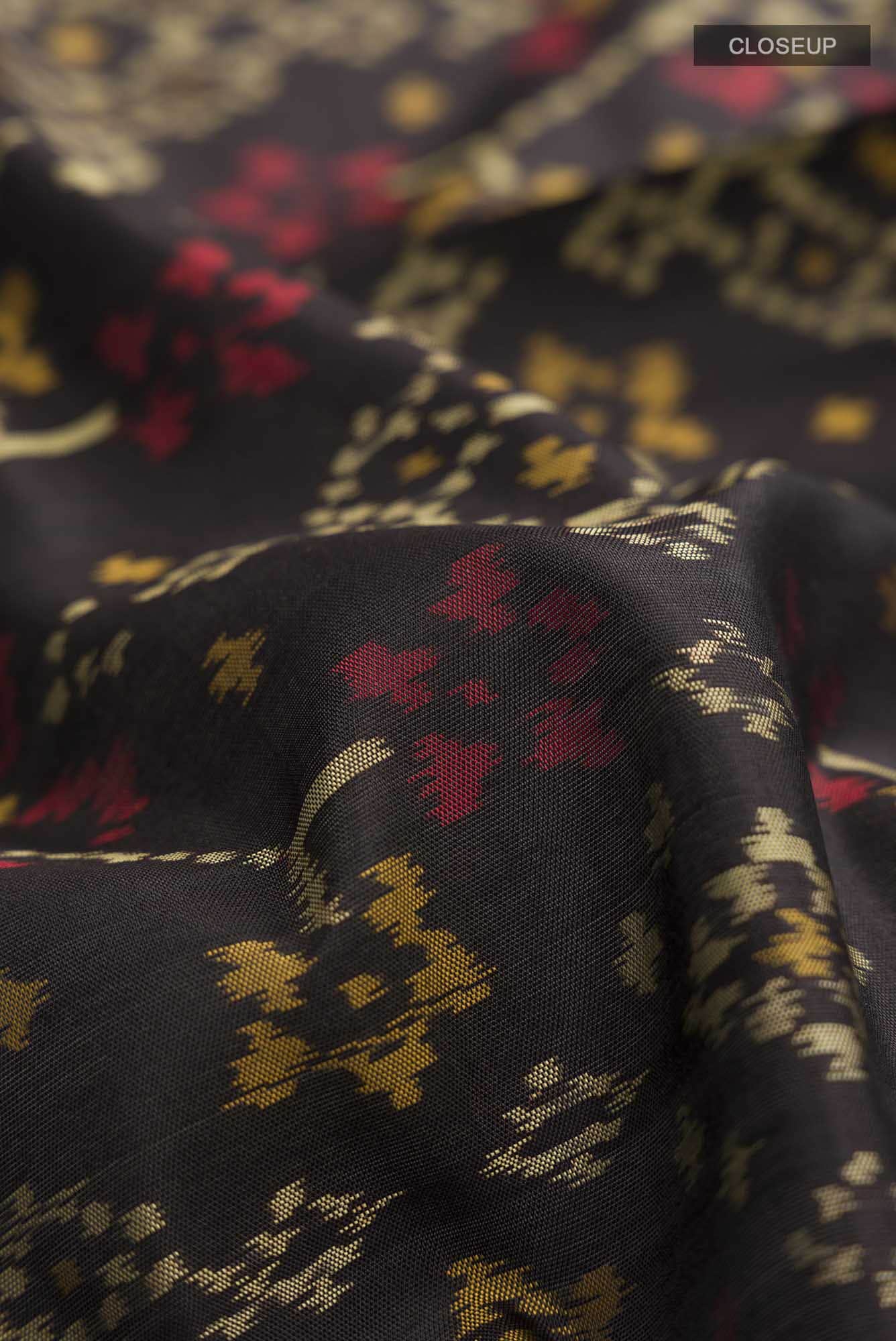 Black Rajkot Patola Silk Saree